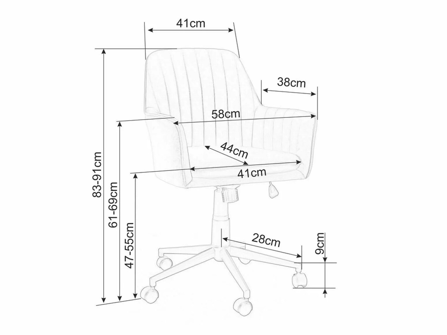 Uredska stolica Detroit 295 (Svijetlo siva)