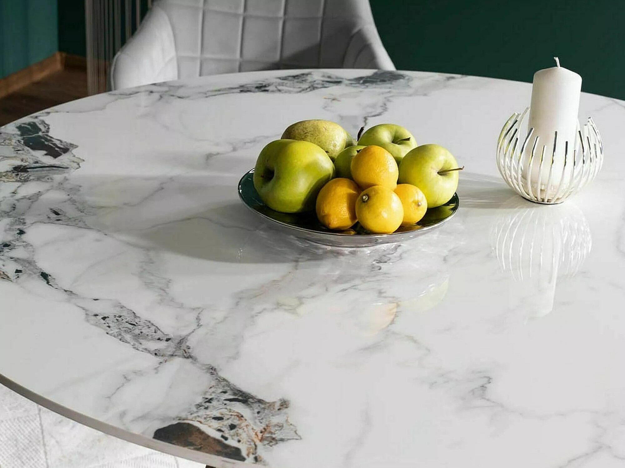 Stol Detroit 339 (Bijeli mramor + Srebrna)