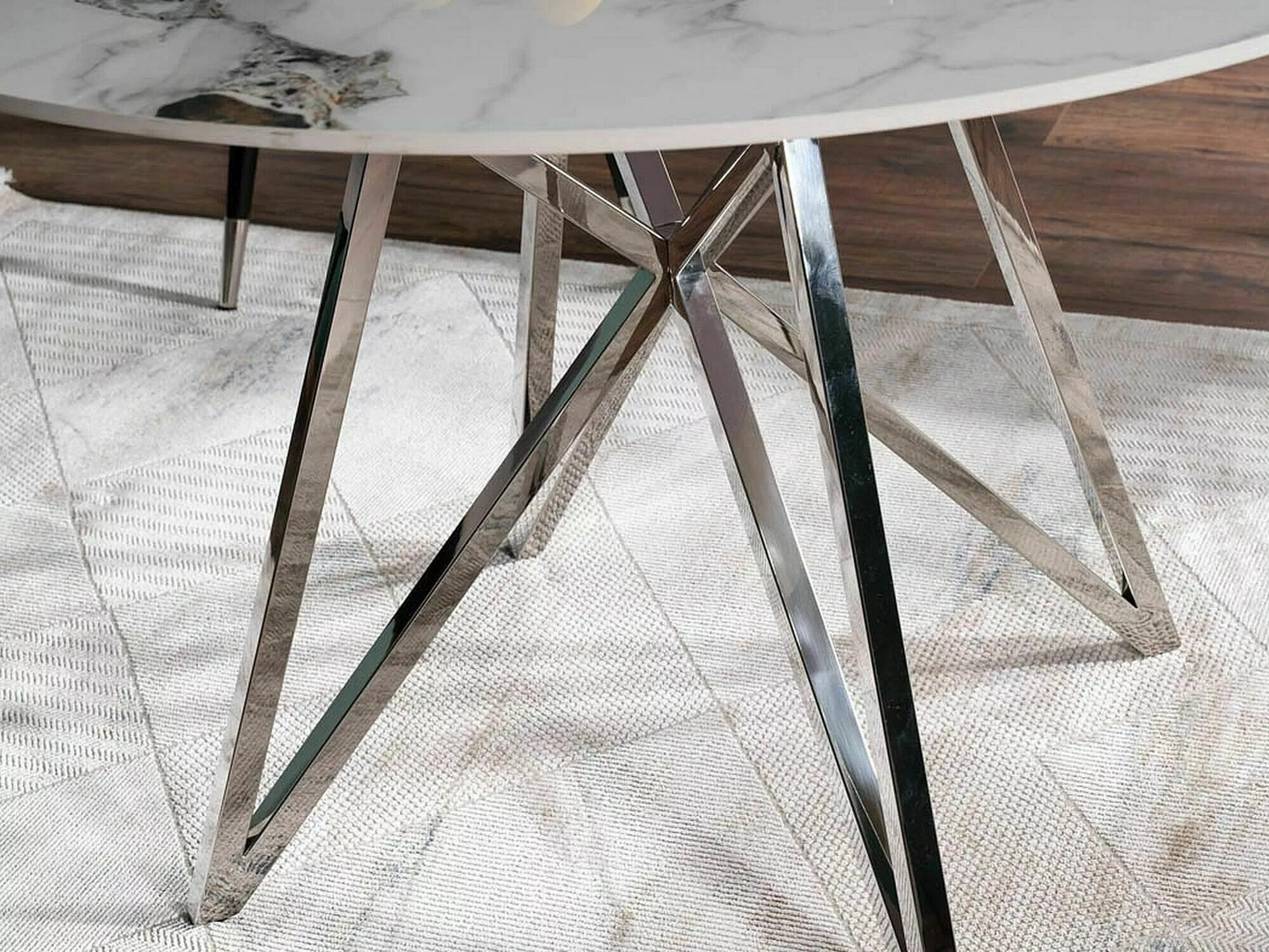 Stol Detroit 339 (Bijeli mramor + Srebrna)