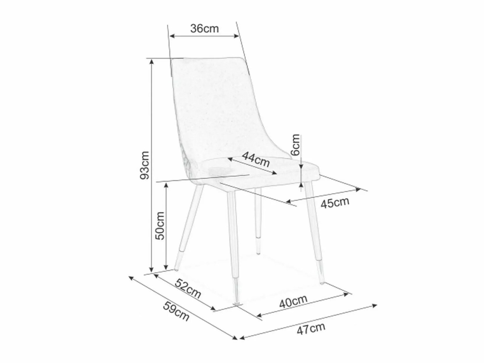 Stolica Detroit 347 (Siva)