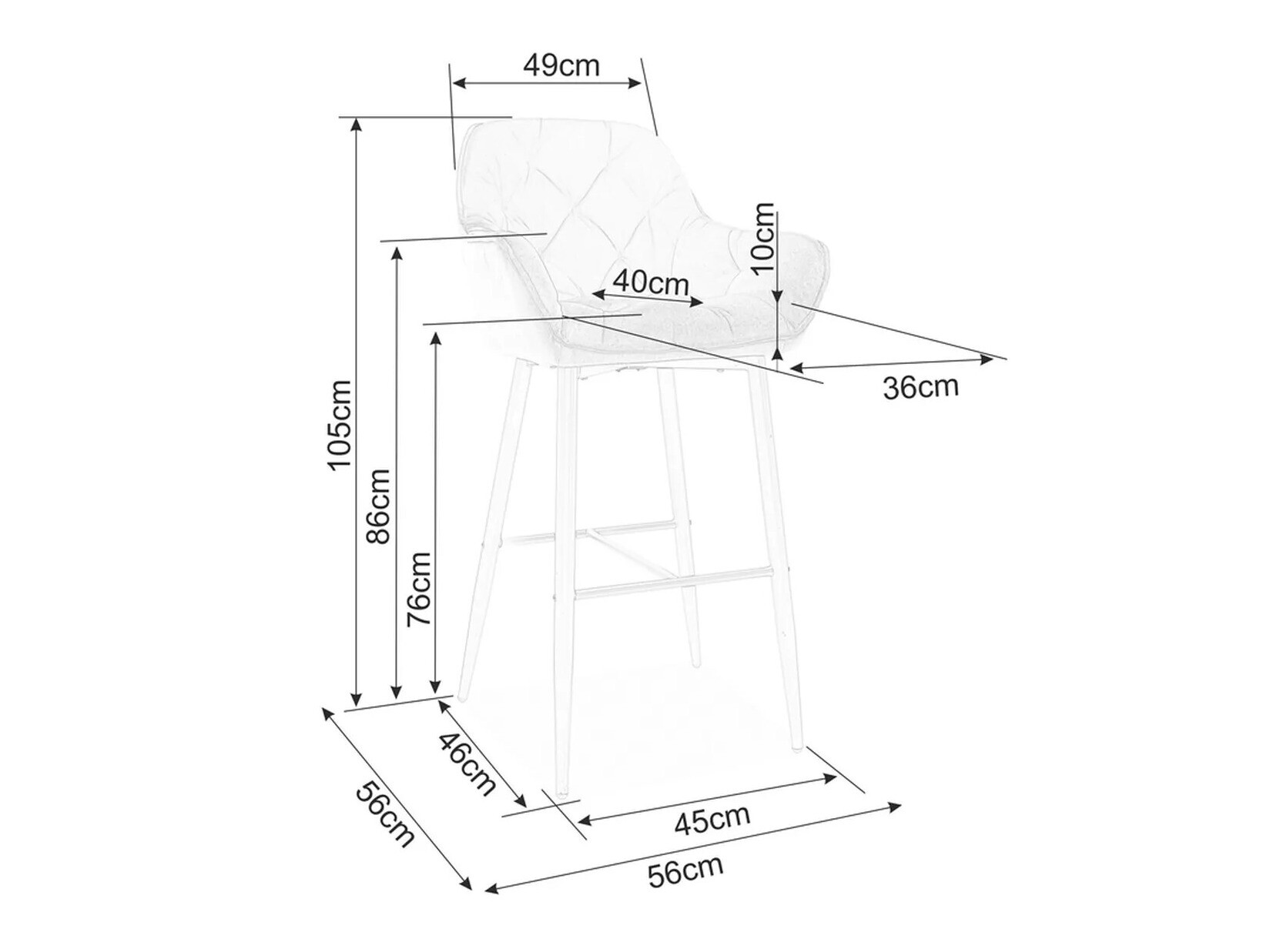 Barska stolica Detroit 360 (Crna)