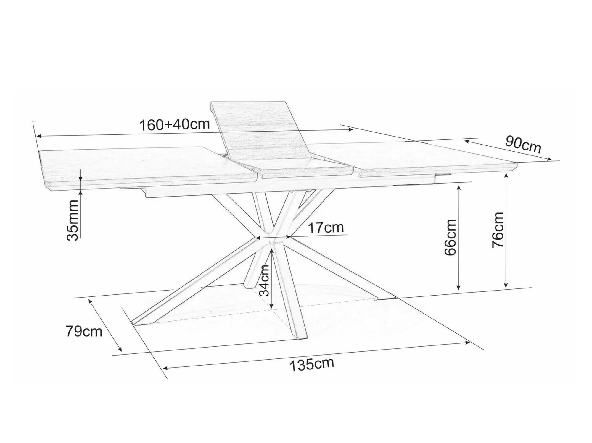 Stol Detroit 374 (Hrast + Crna)