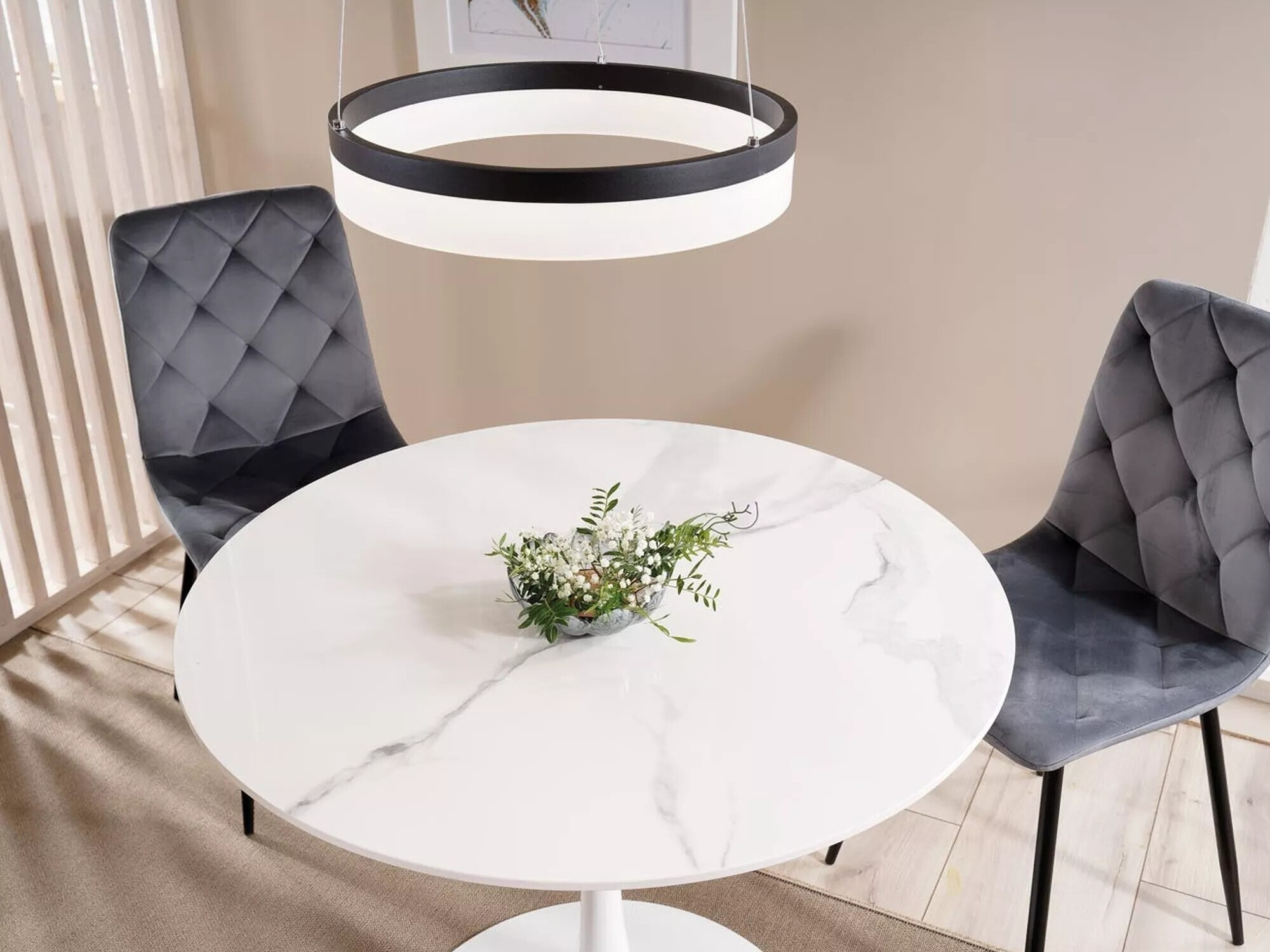 Stol Detroit 378 (Bijeli mramor + Bijela)