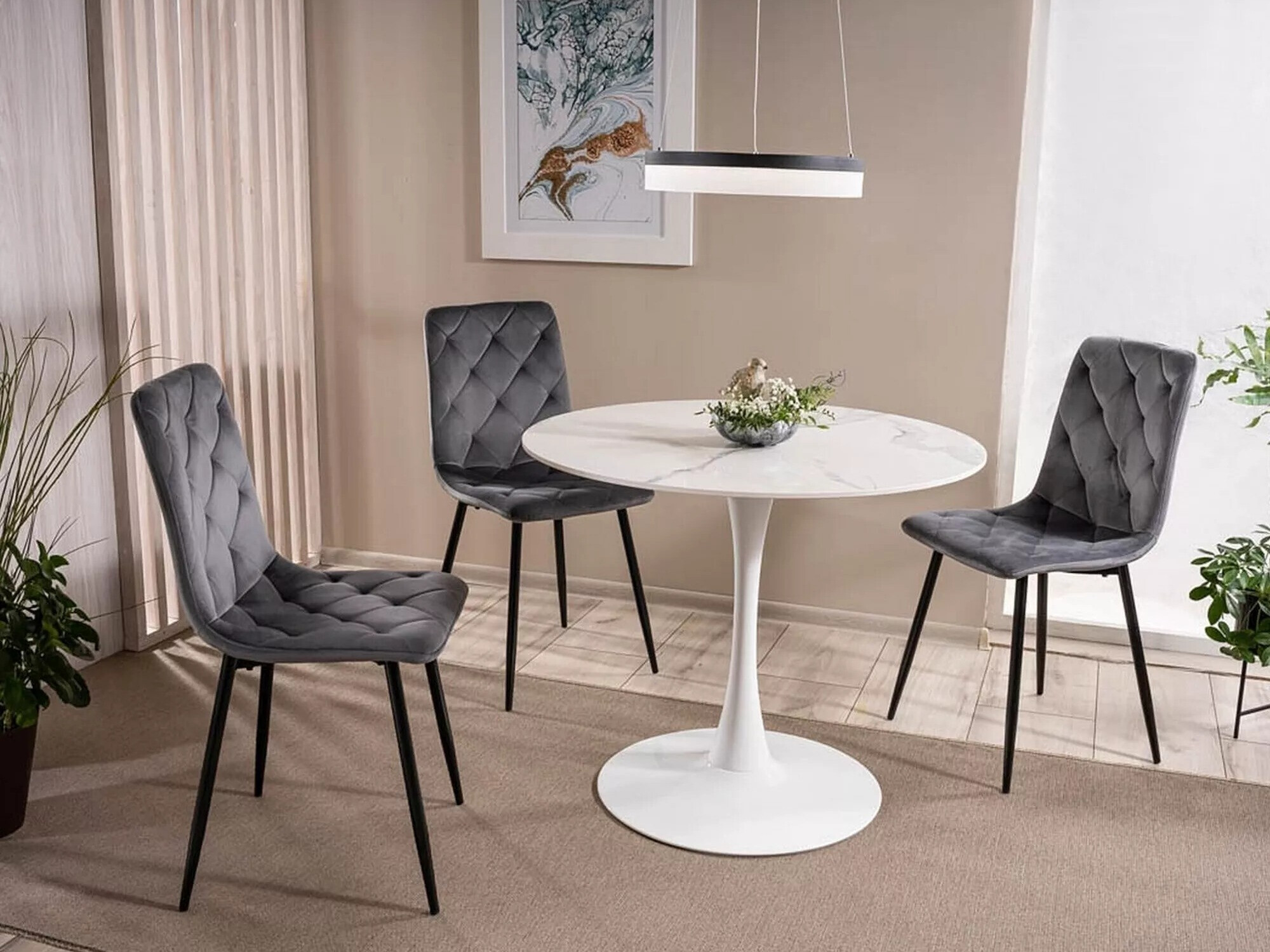 Stol Detroit 378 (Bijeli mramor + Bijela)