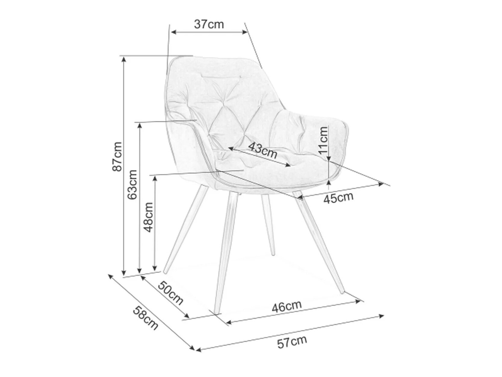 Stolica Detroit 368 (Žuta)