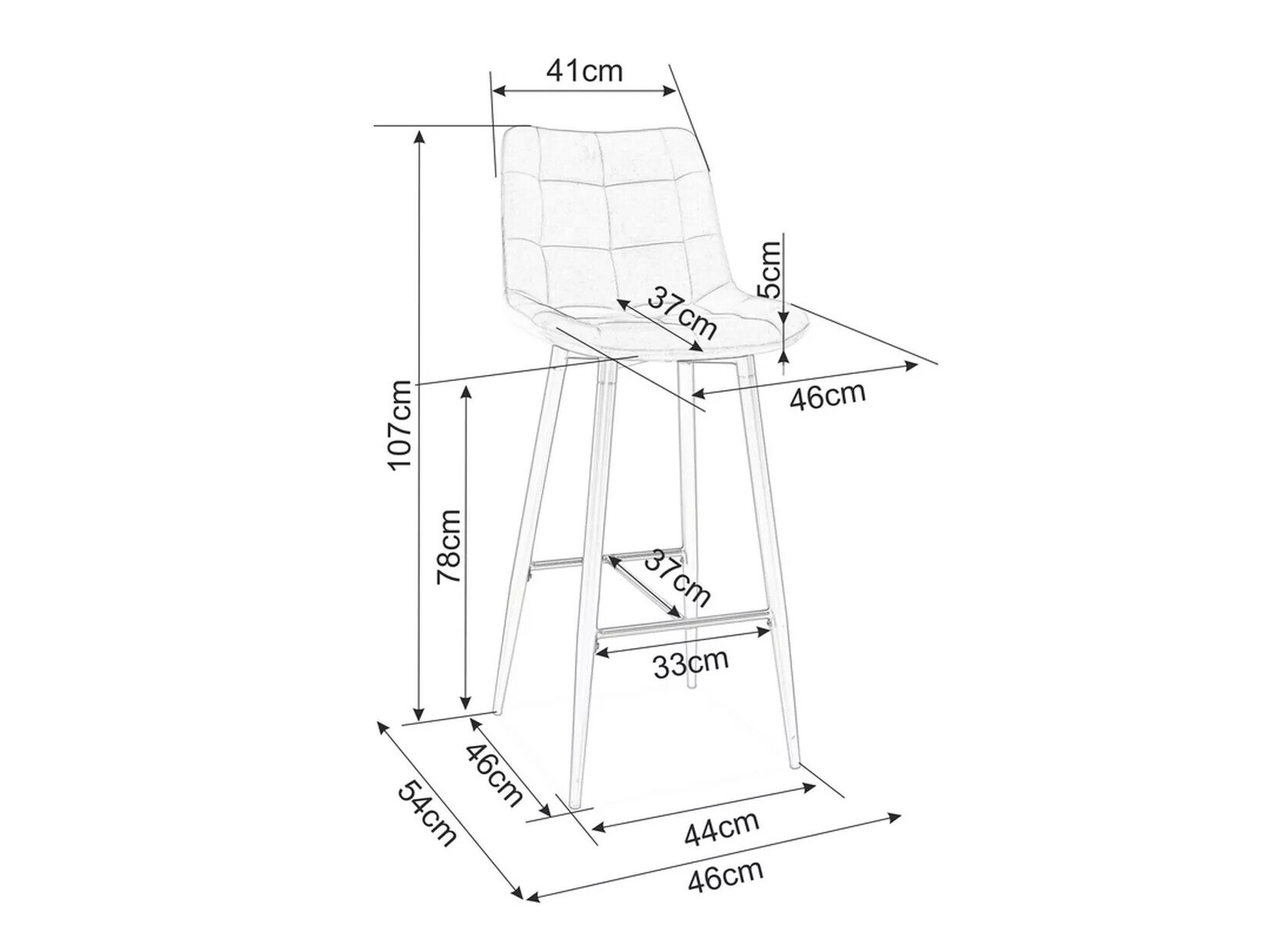 Barska stolica Detroit 394 (Siva)