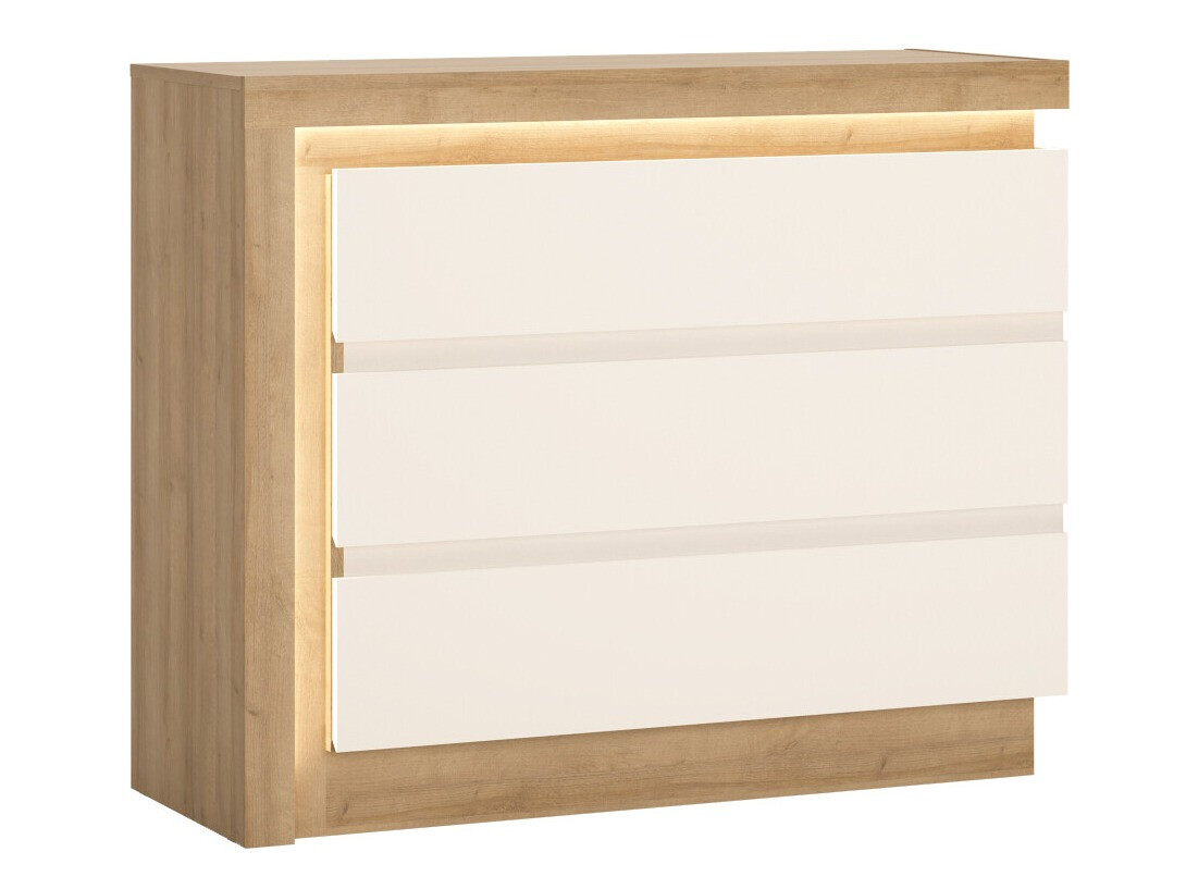 Komoda Feldeli 108 (Riviera hrast + Sjajno bijela)