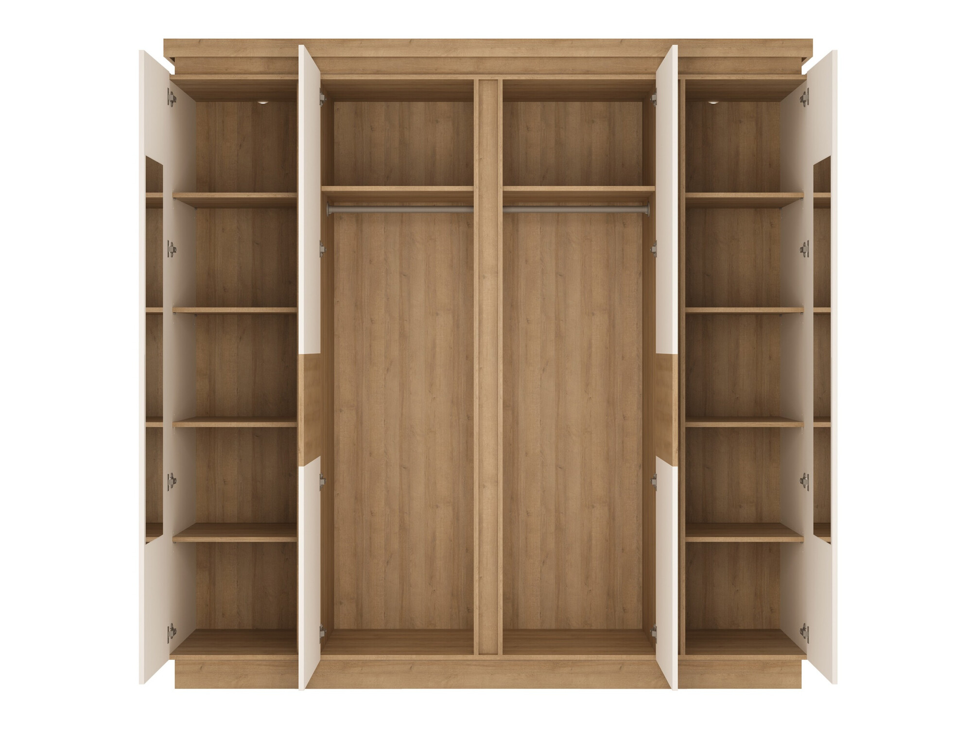 Ormar Feldeli 116 (Riviera hrast + Sjajno bijela)