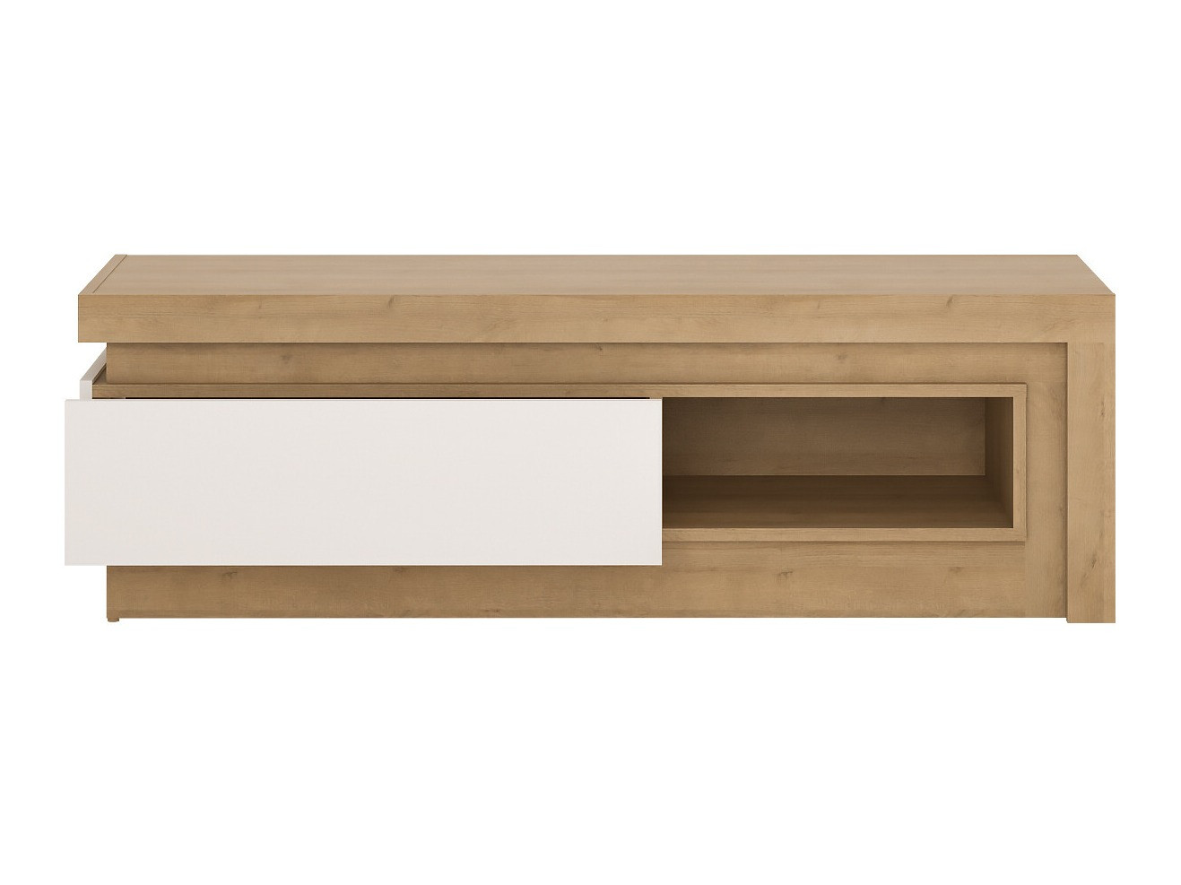 TV stol Feldeli 102 (Riviera hrast + Sjajno bijela)