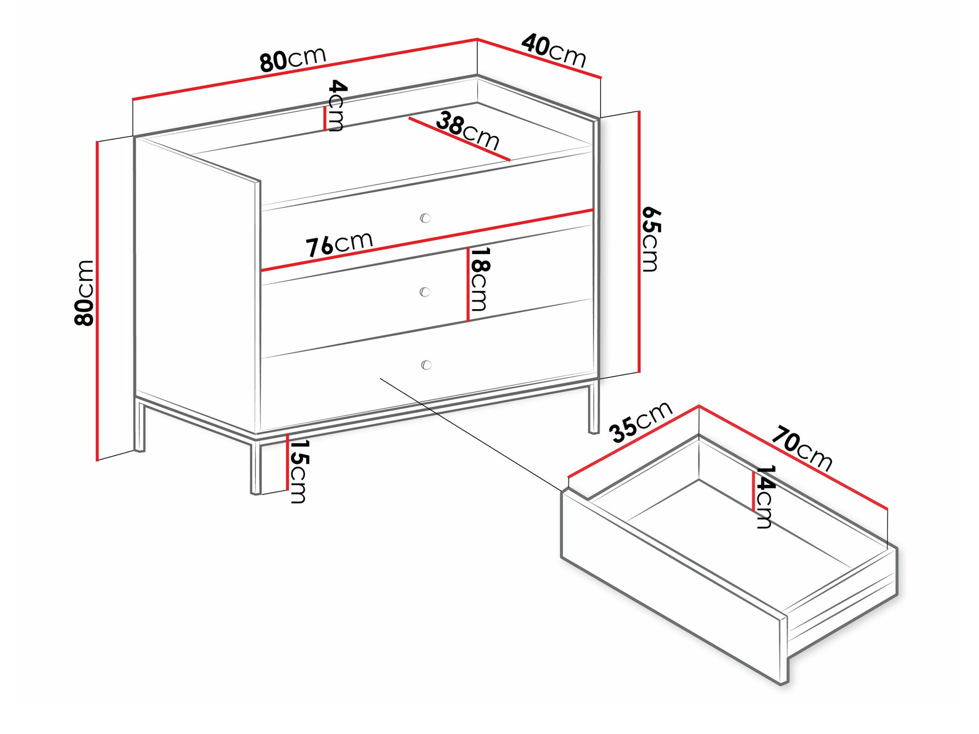 Komoda Comfivo Etmore 100 (Siva)