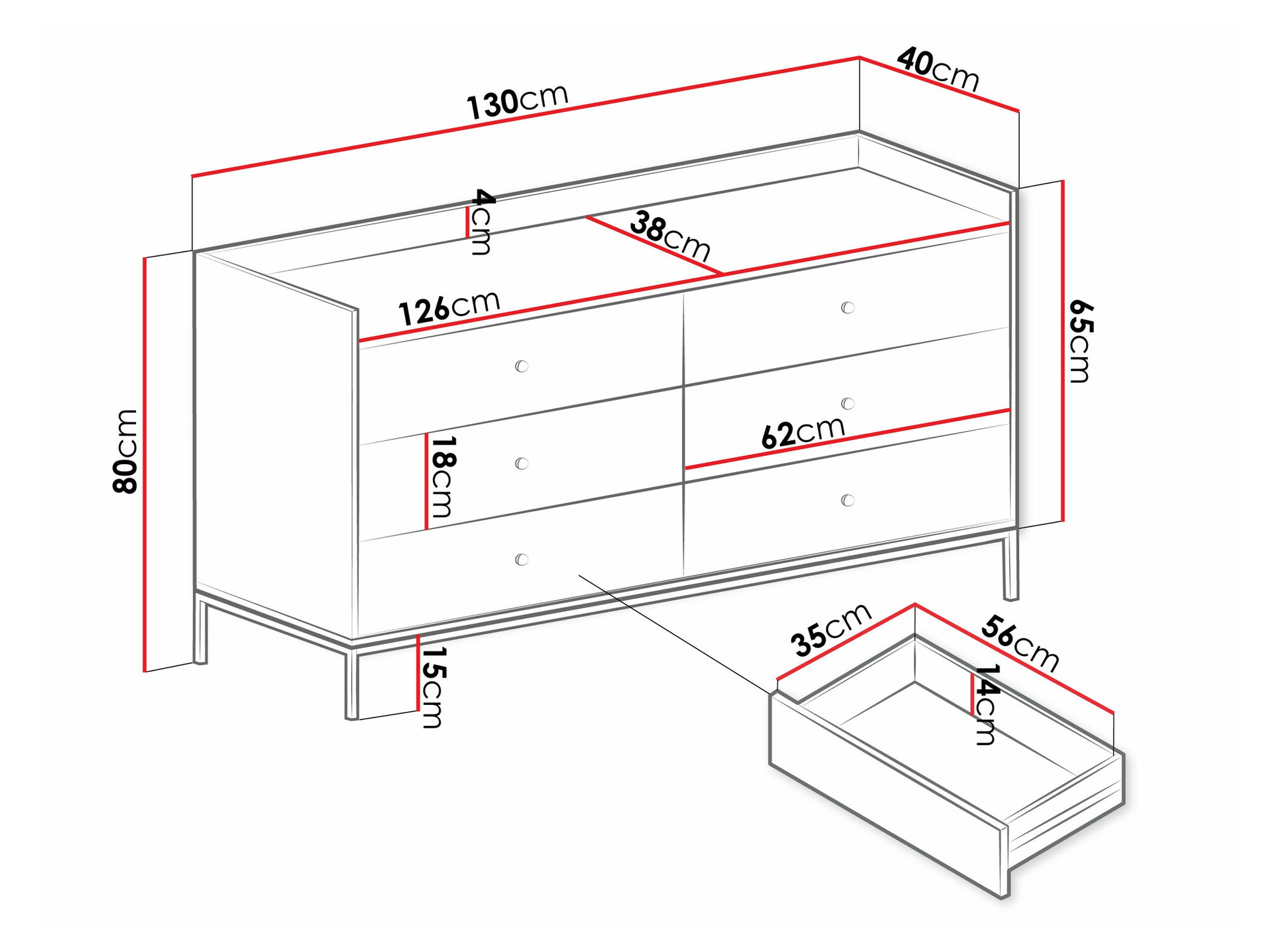 Komoda Comfivo Etmore 101 (Siva)