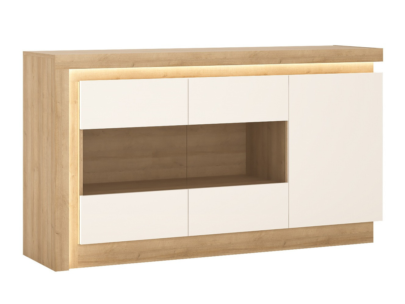 Ormarić Feldeli 104 (Riviera hrast + Sjajno bijela)