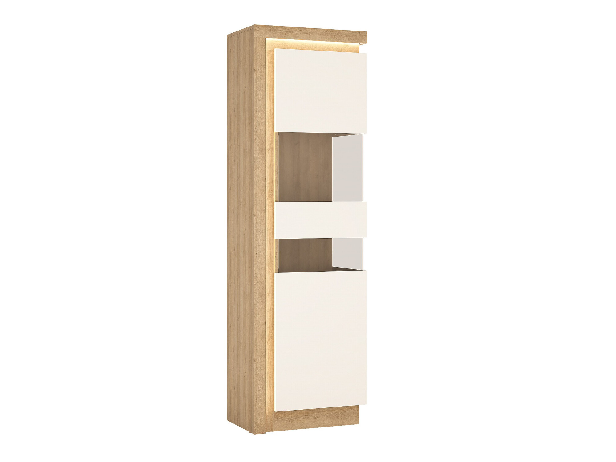 Polica Feldeli 111 (Riviera hrast + Sjajno bijela)