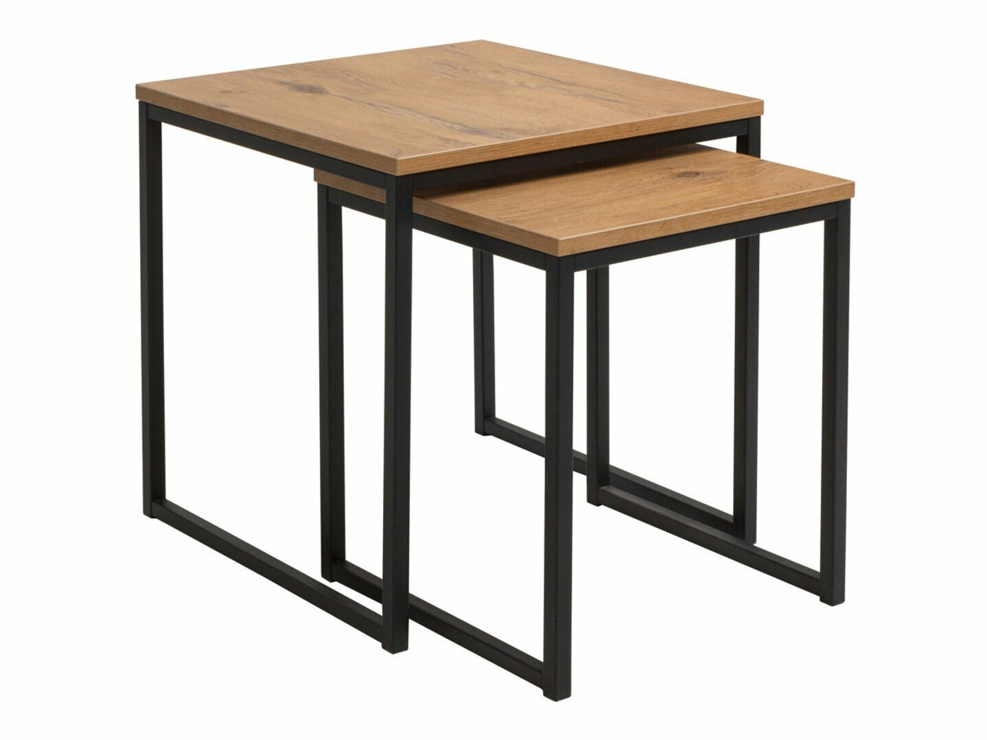 Set stolića za kavu Boston 256 (Hrast Lancelot + Crna)