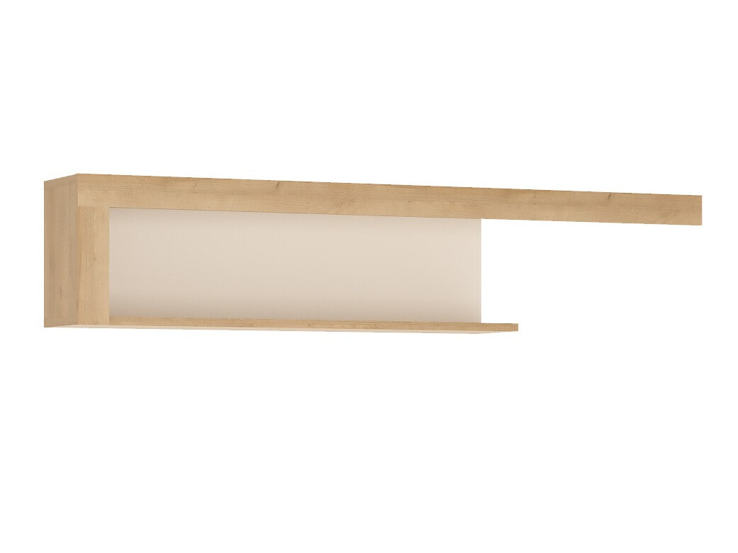 Zidna polica Feldeli 114 (Riviera hrast + Sjajno bijela)