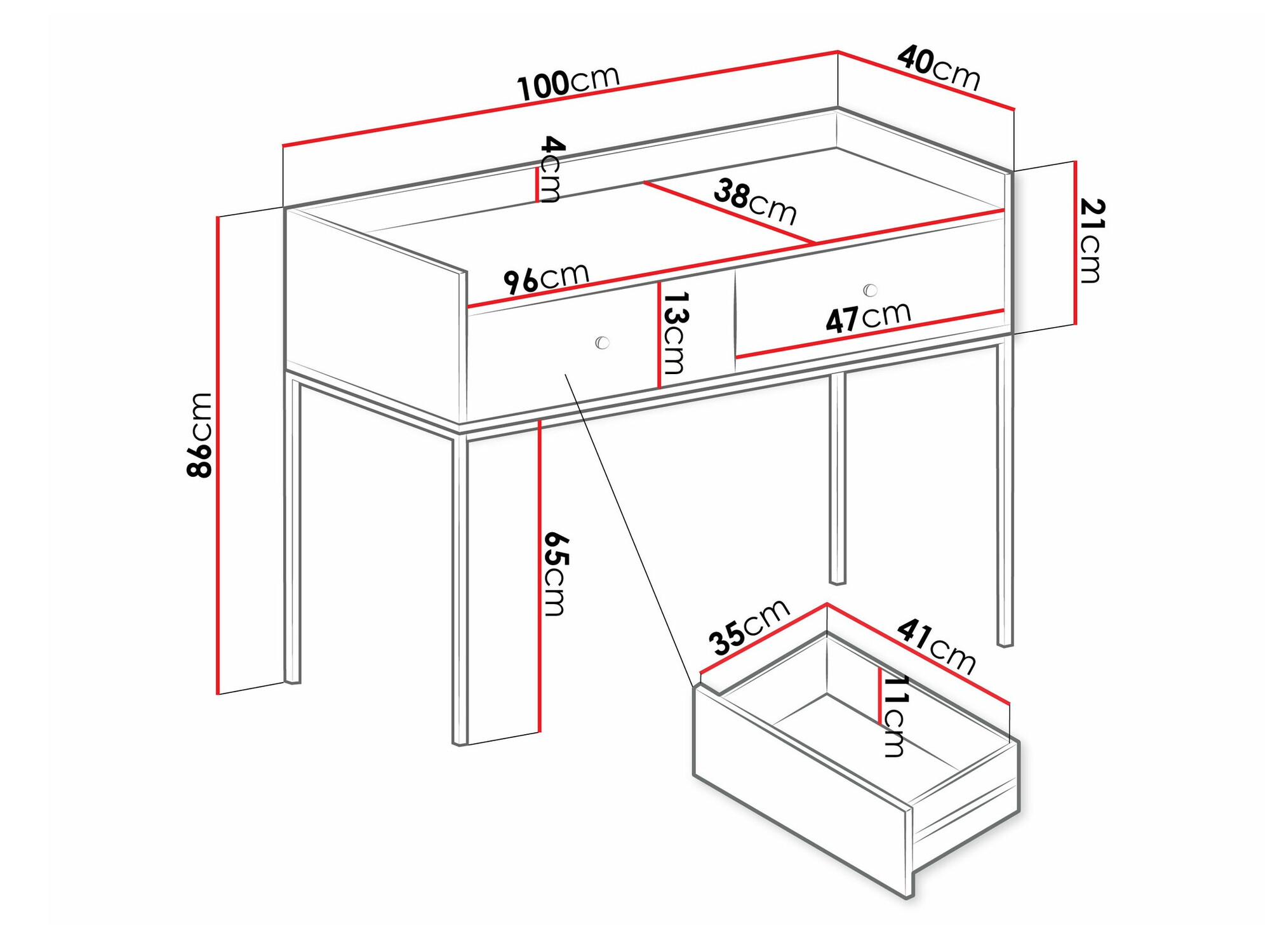 Konzola Comfivo Etmore 106 (Siva)