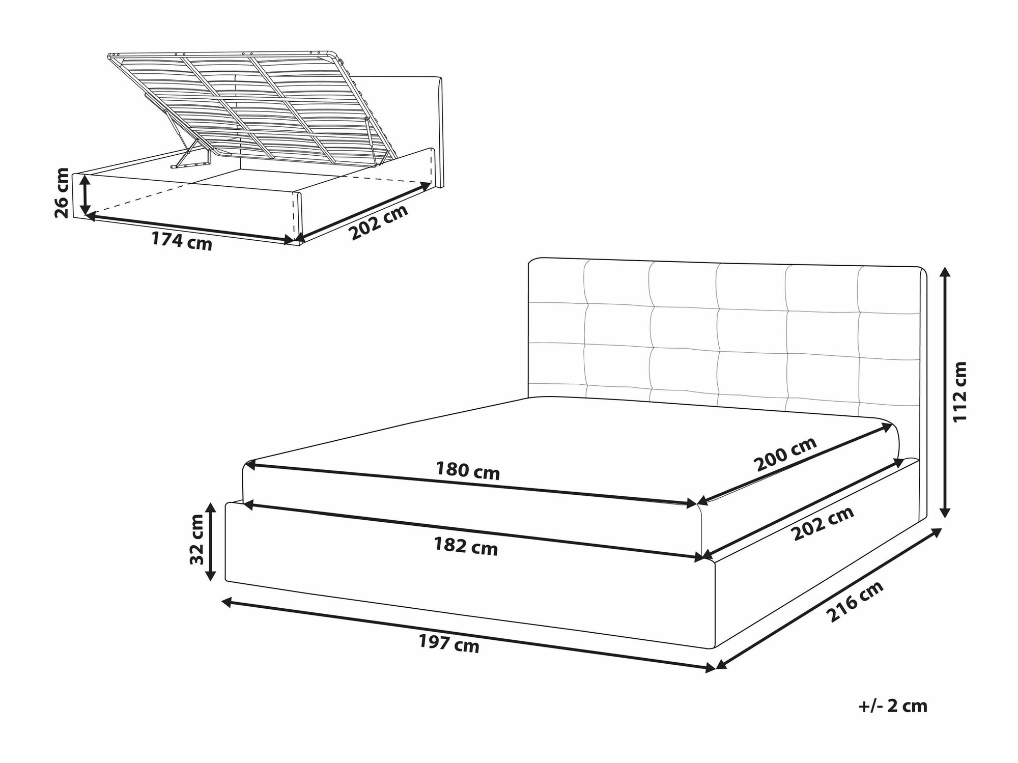 Krevet Berwyn 2008 (Svijetlo siva)
