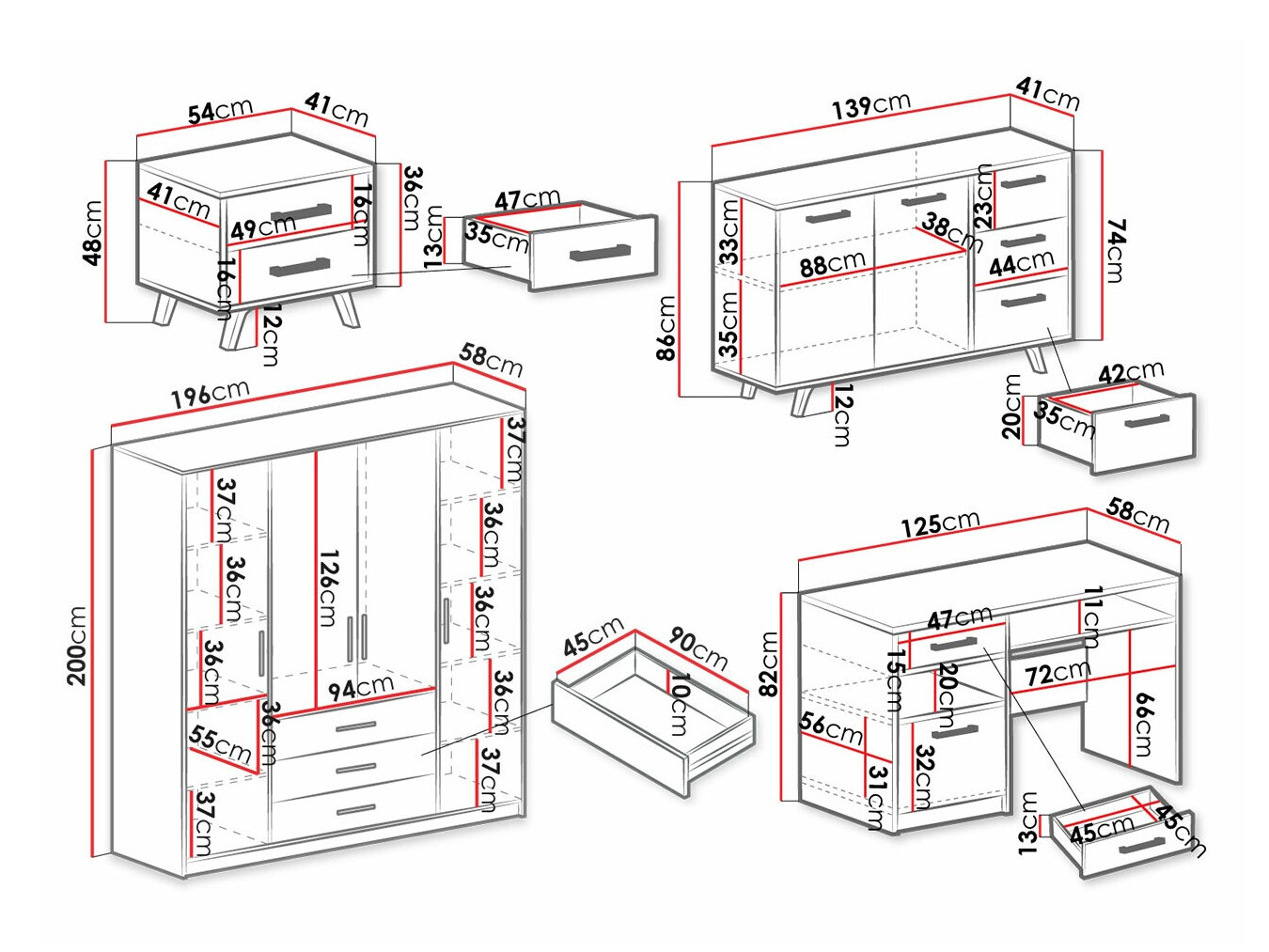 Set namještaja Delbalo 106 (Plava)