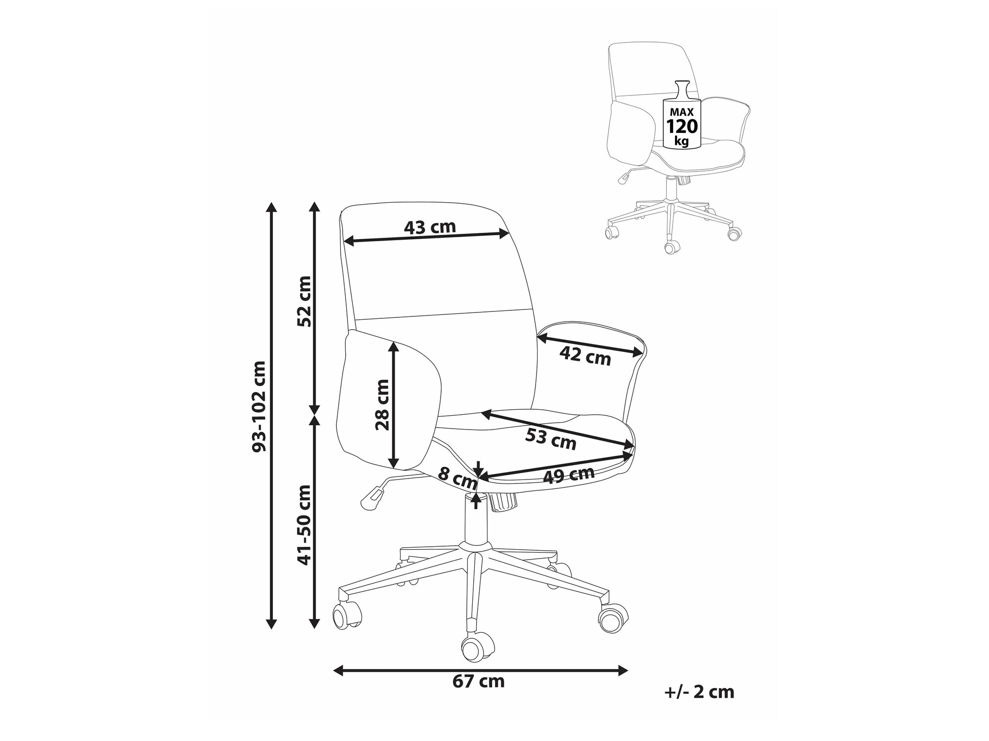 Uredska stolica Berwyn 2023 (Smeđa)