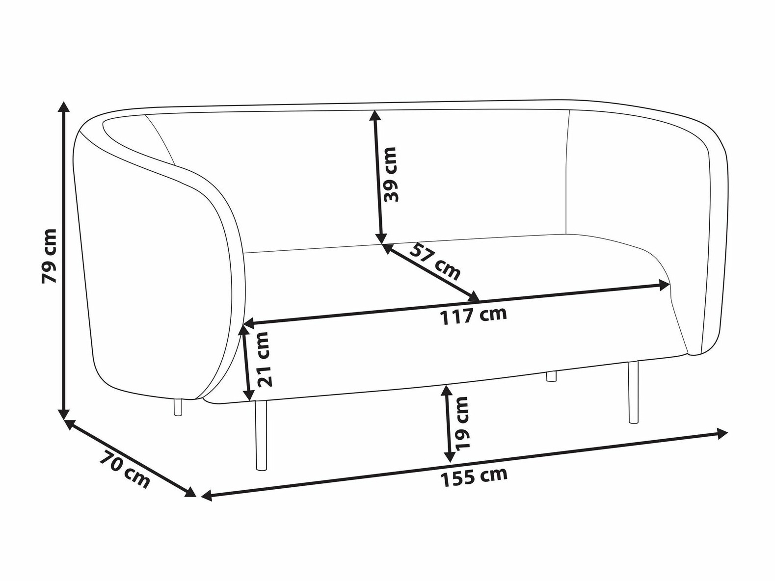Kauč Berwyn 2042 (Crna)