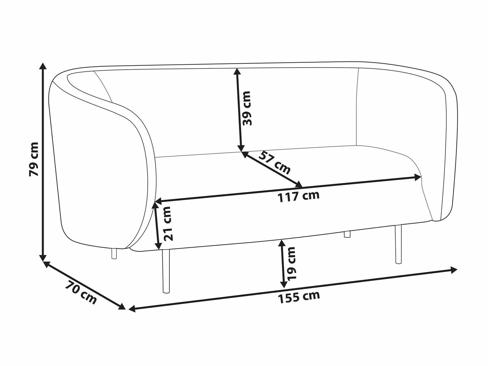 Kauč Berwyn 2042 (Taupe + Crna)