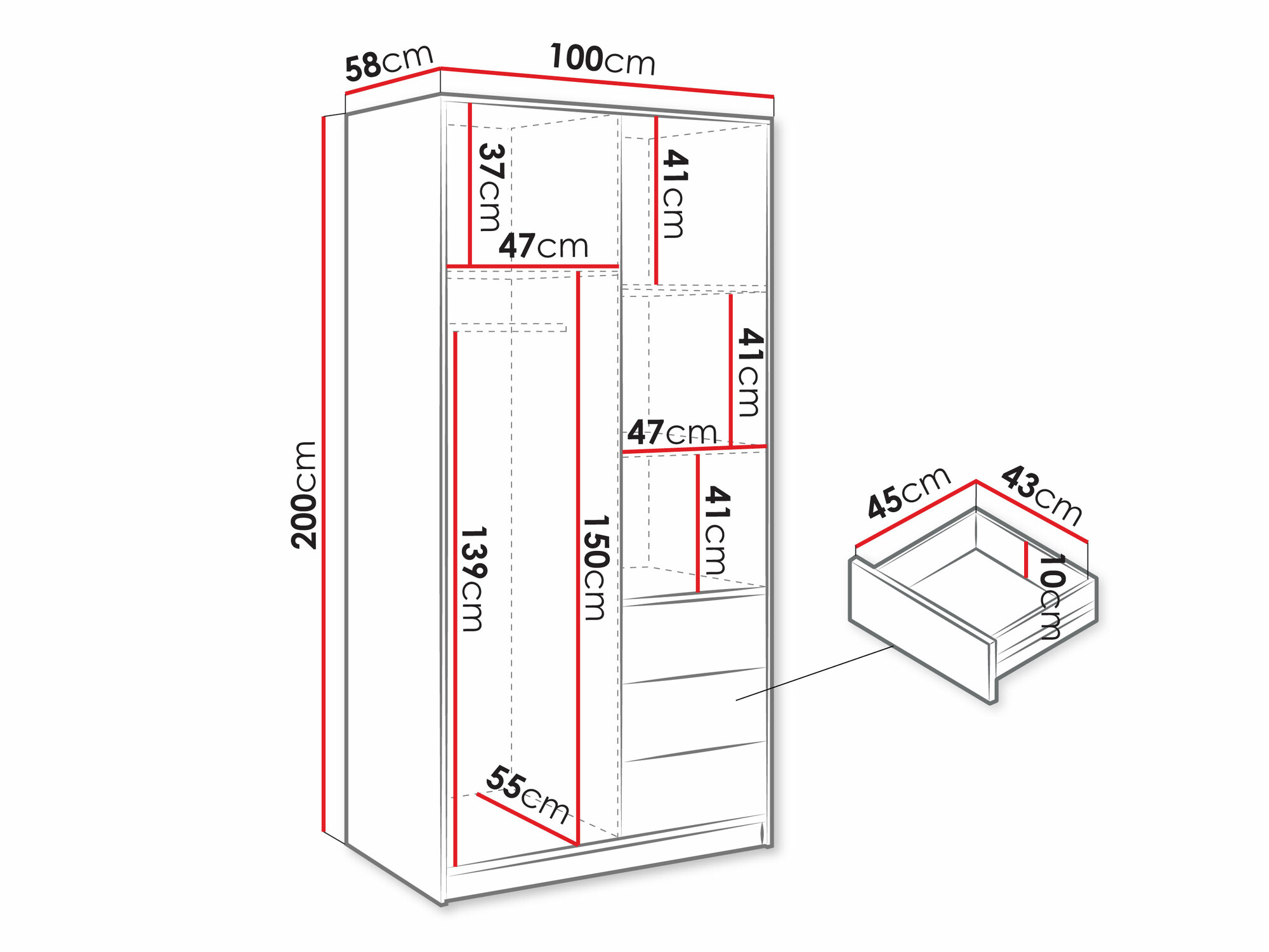 Ormar Enolevo 104 (Hrast Wotan + Crna)