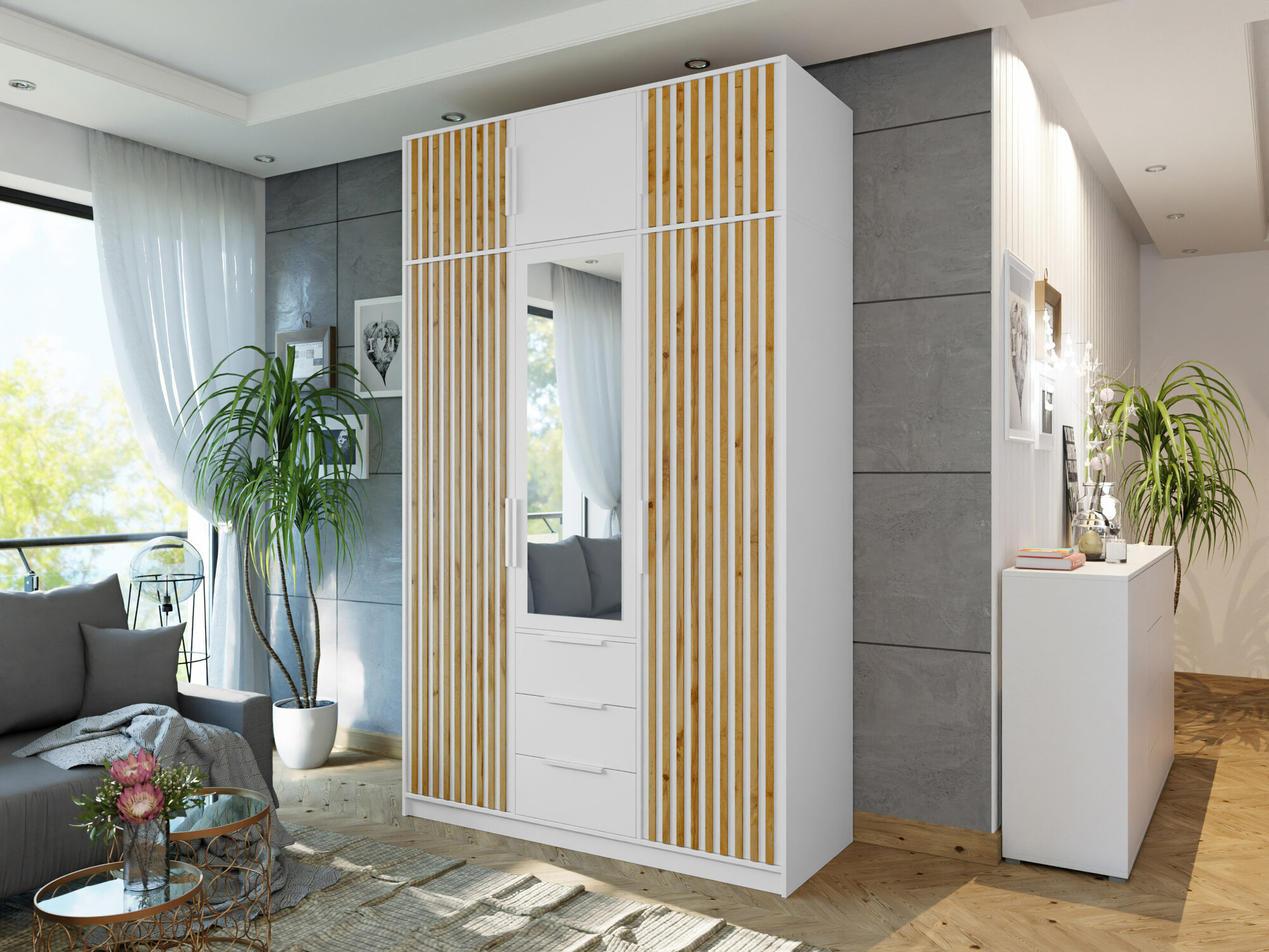 Ormar Enolevo 106 (Bijela + Hrast Wotan)