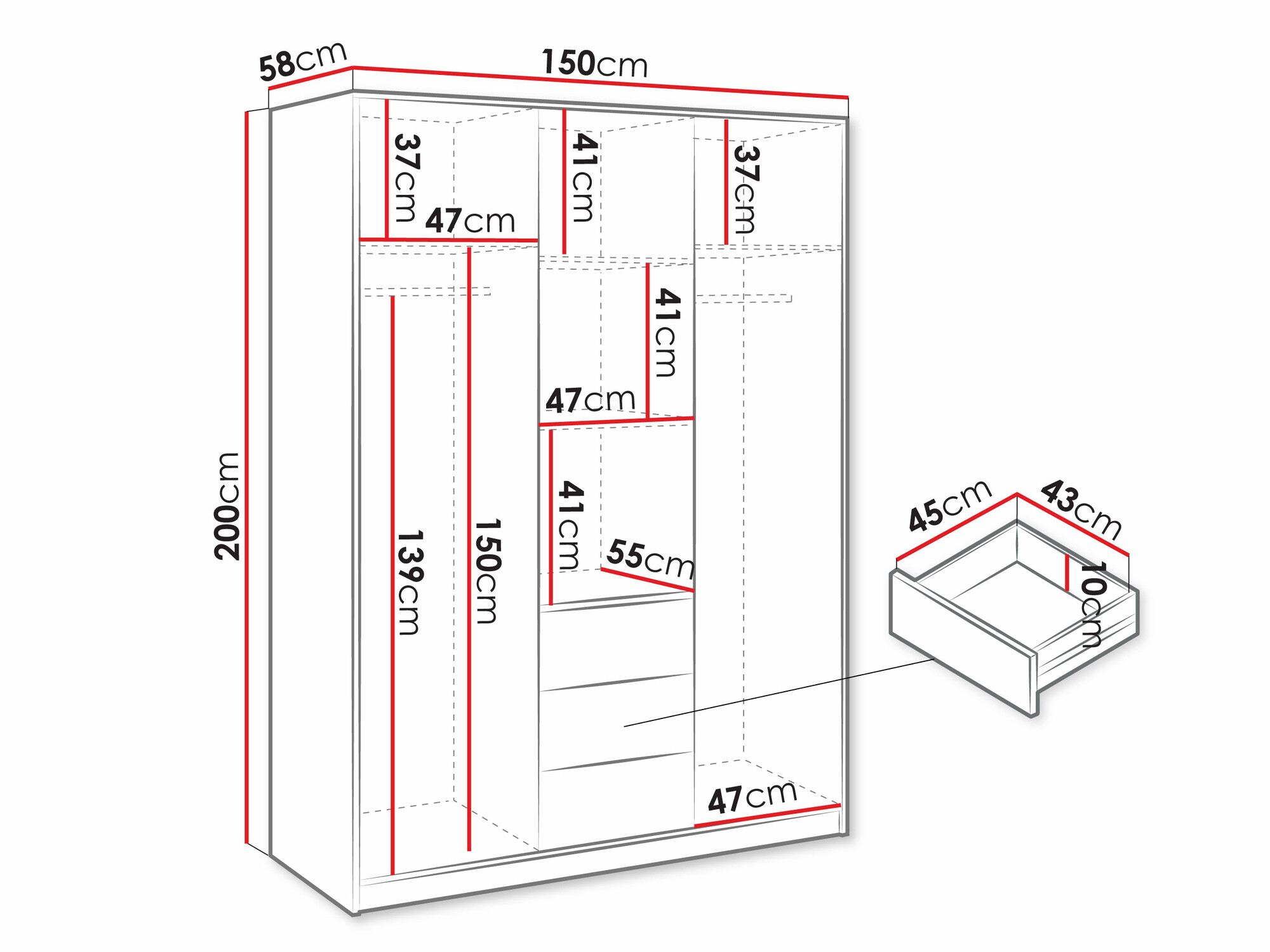 Ormar Enolevo 106 (Hrast Wotan + Crna)