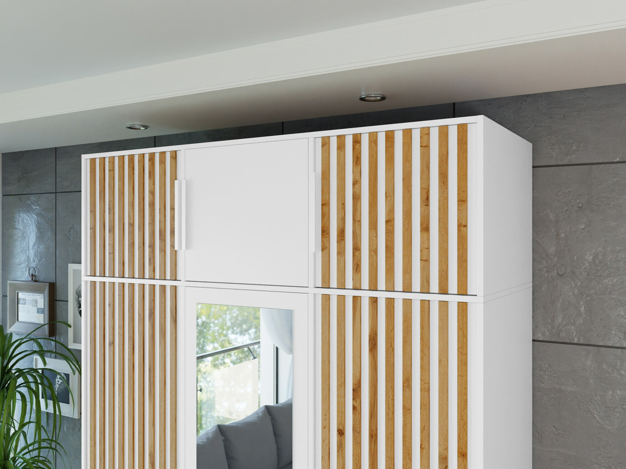 Ormarić Enolevo 105 (Bijela + Wotan hrast)