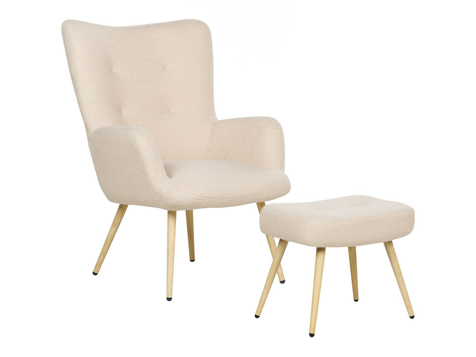 Fotelja Berwyn 450 (Bež + Svijetlo drvo)