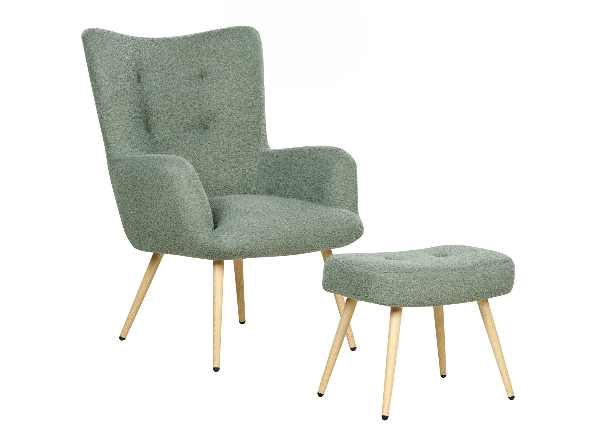 Fotelja Berwyn 450 (Zelena + Svijetlo drvo)