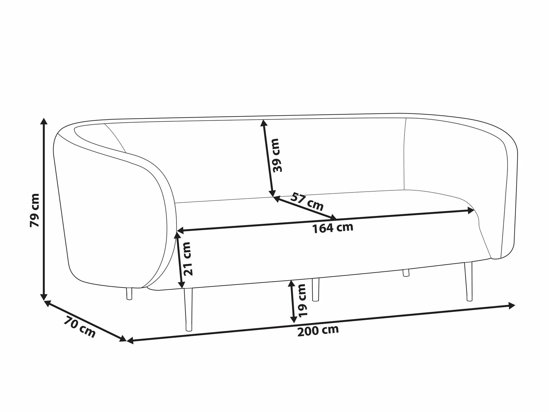 Kauč Berwyn 2047 (Bijela + Zlatna)