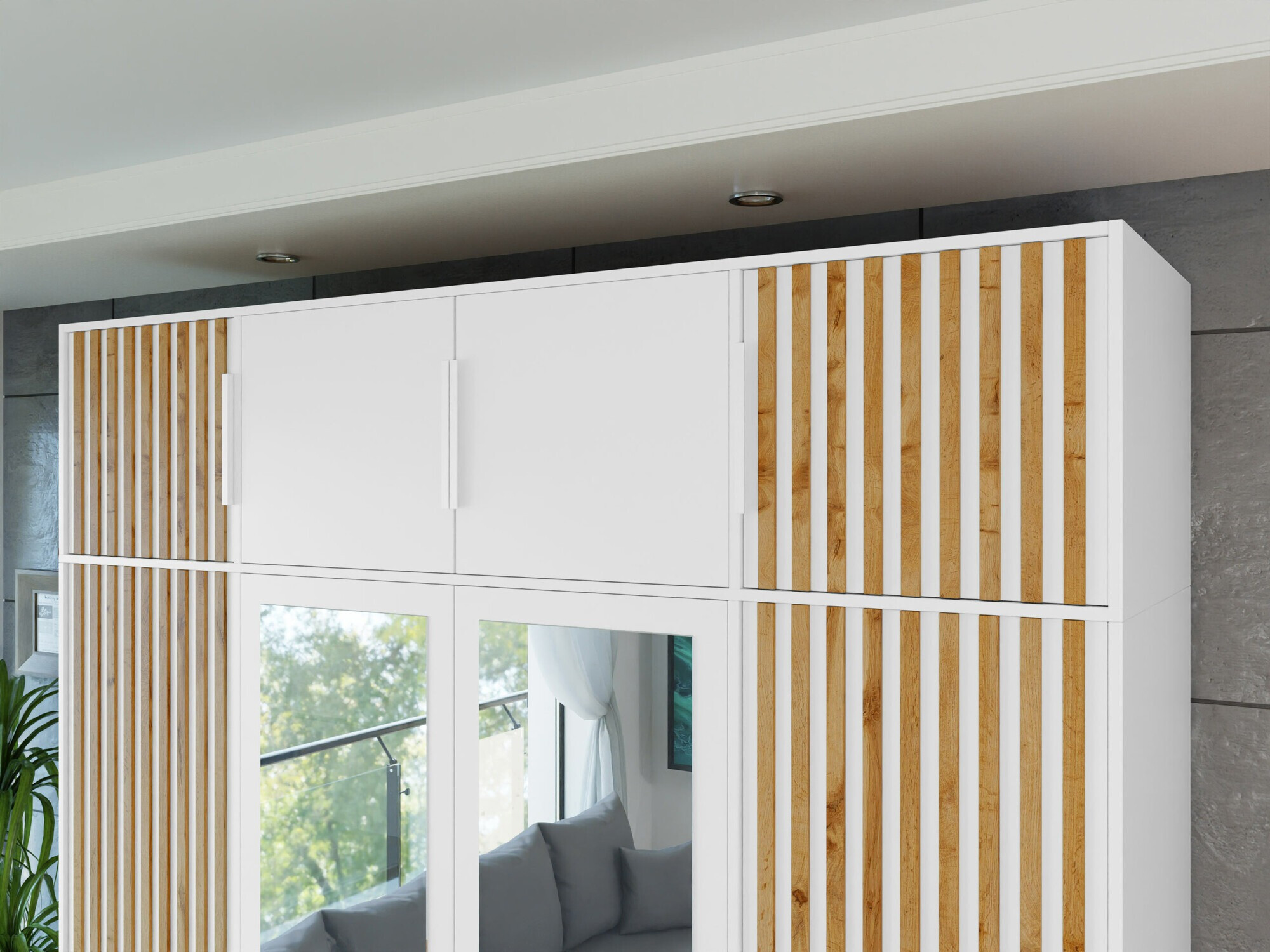 Ormarić Collis II (Bijela + Hrast Wotan)