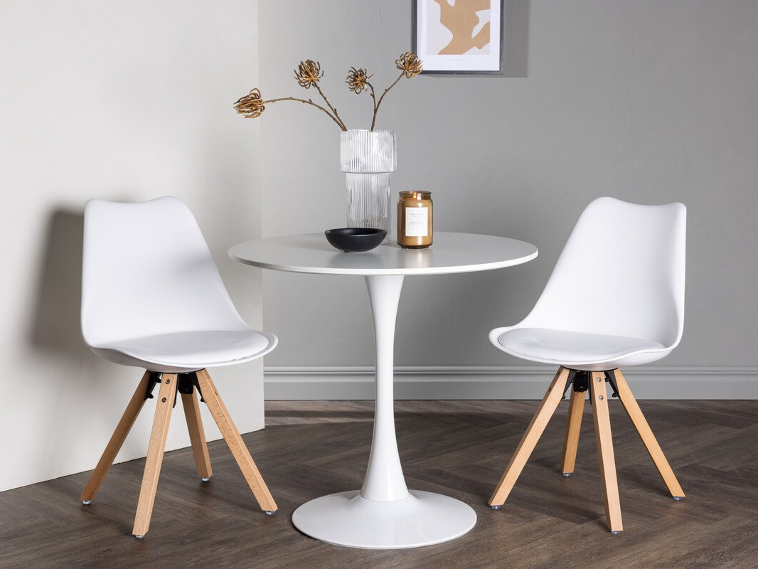 Blagovaonski set Dallas 4467 (Bijela + Svijetlo drvo)