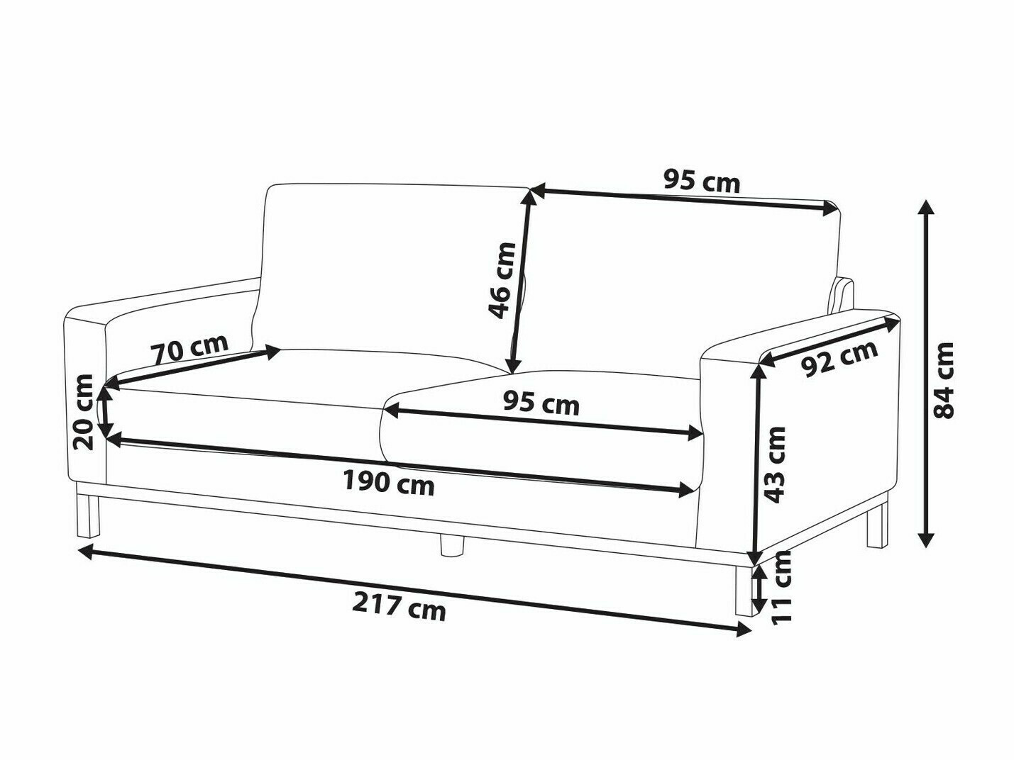 Kauč Berwyn 2061 (Siva)