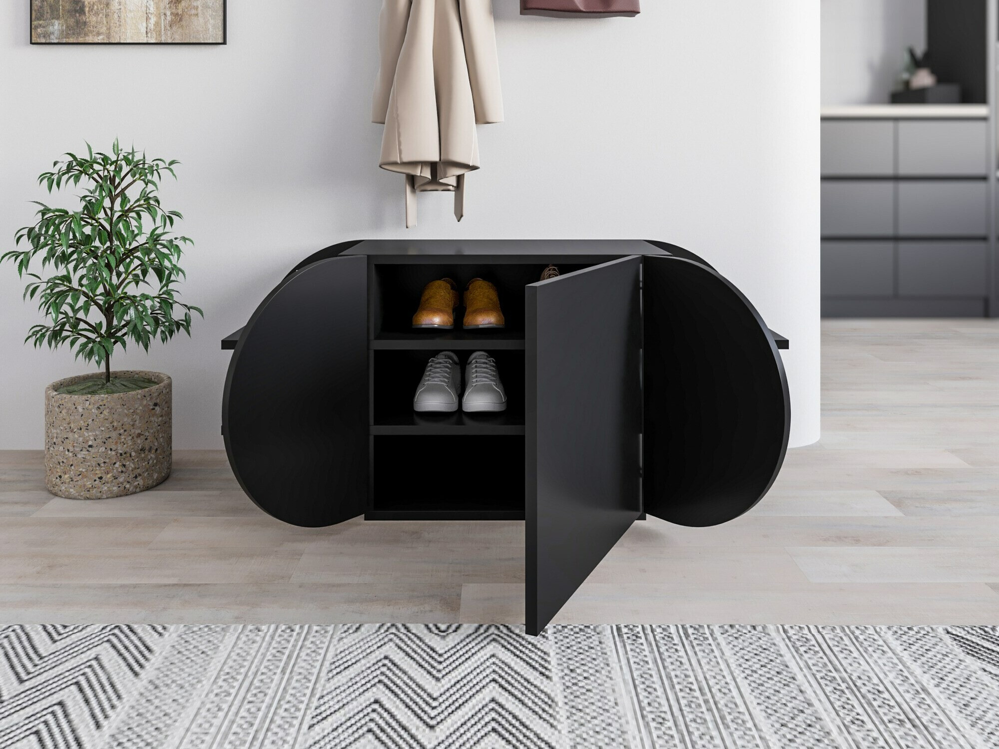 Ormarić za cipele Kailua 2145 (Crna)