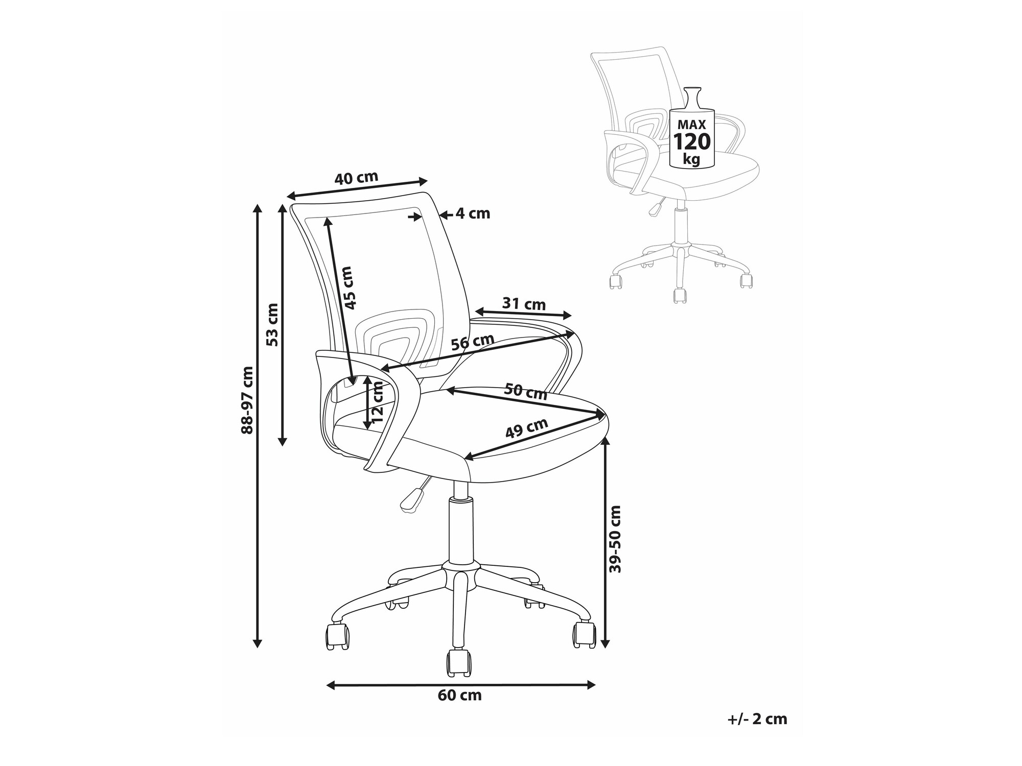 Uredska stolica Berwyn 2060 (Crvena + Bijela)