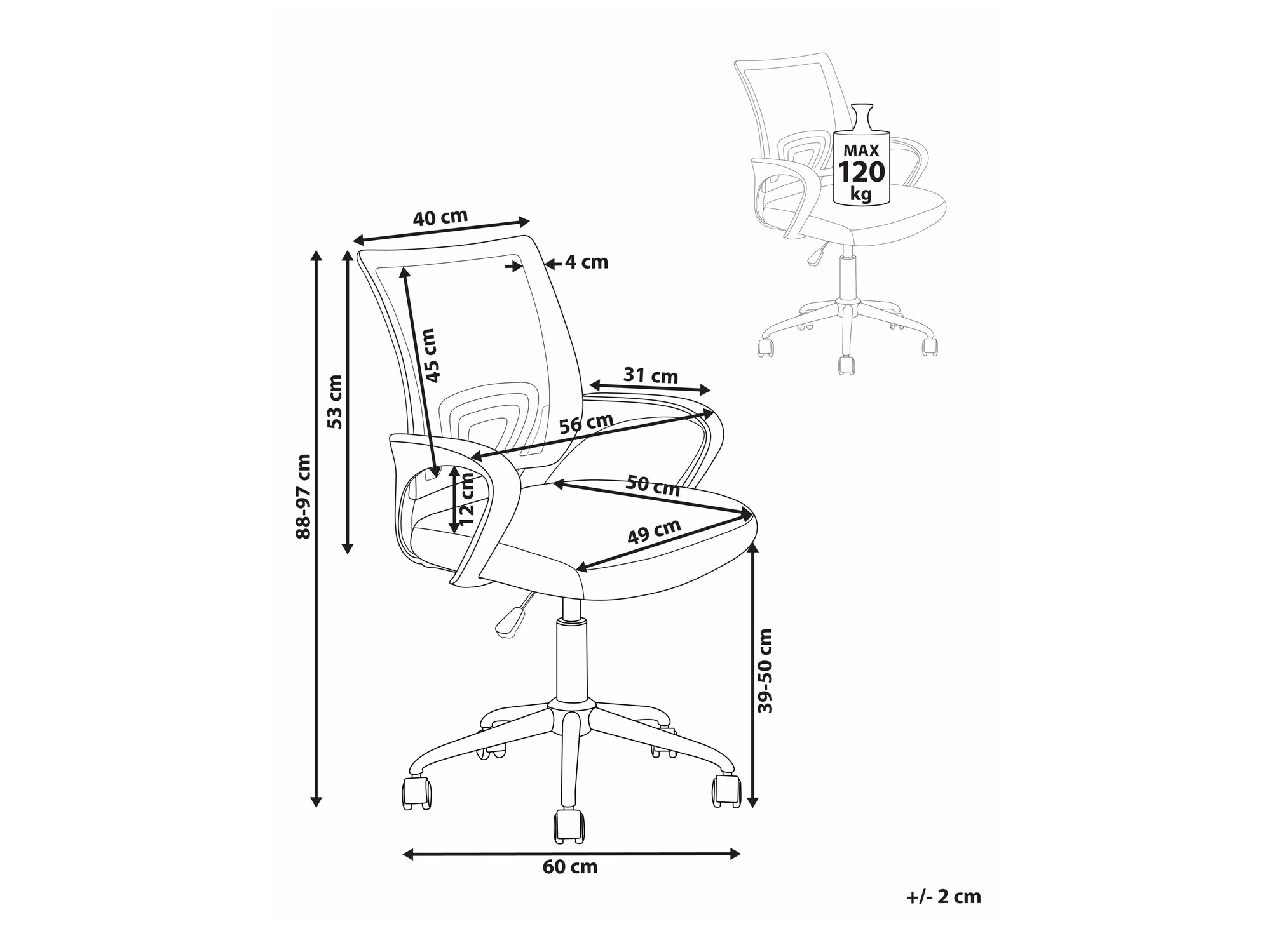 Uredska stolica Berwyn 2060 (Siva + Bijela)