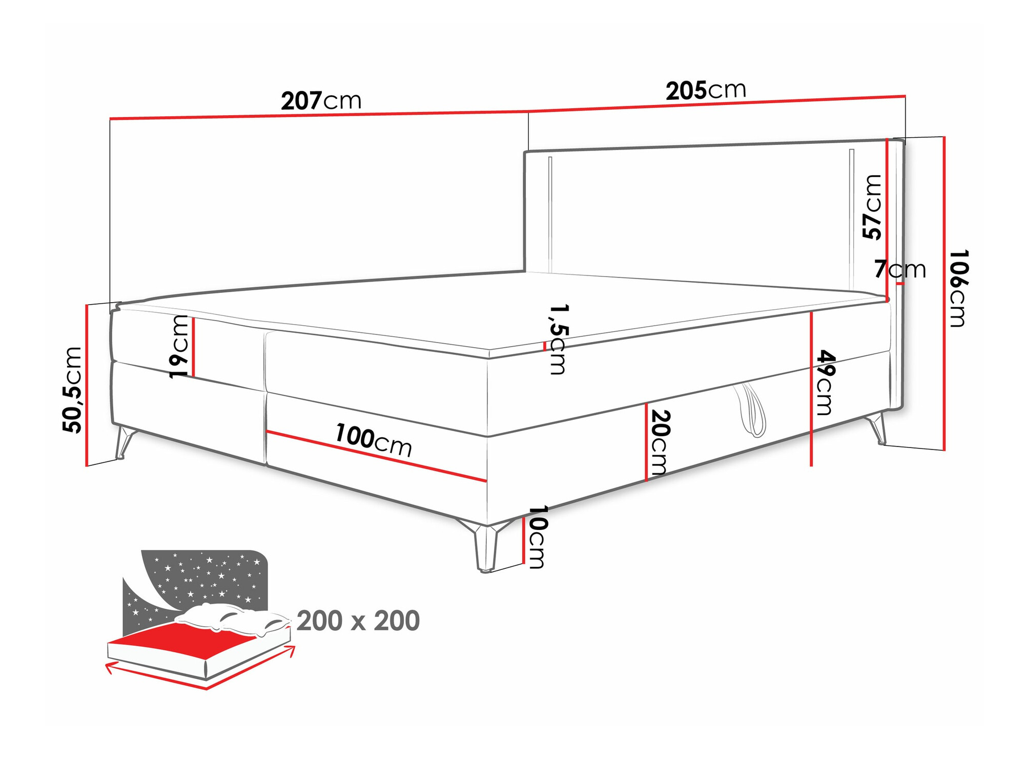 Boxspring krevet Memphis 147 (Manila 26)