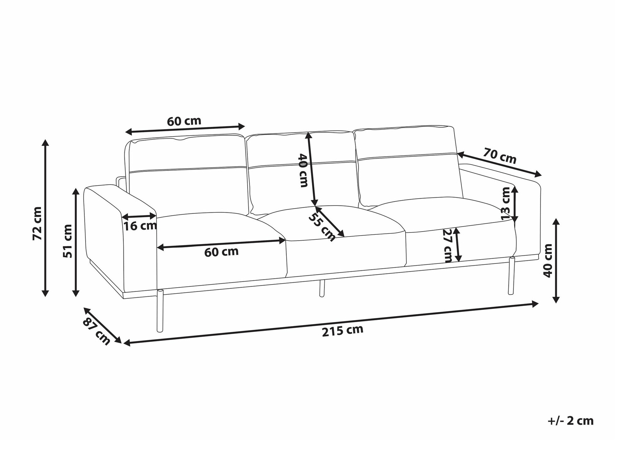 Kauč Berwyn 2065 (Crna)
