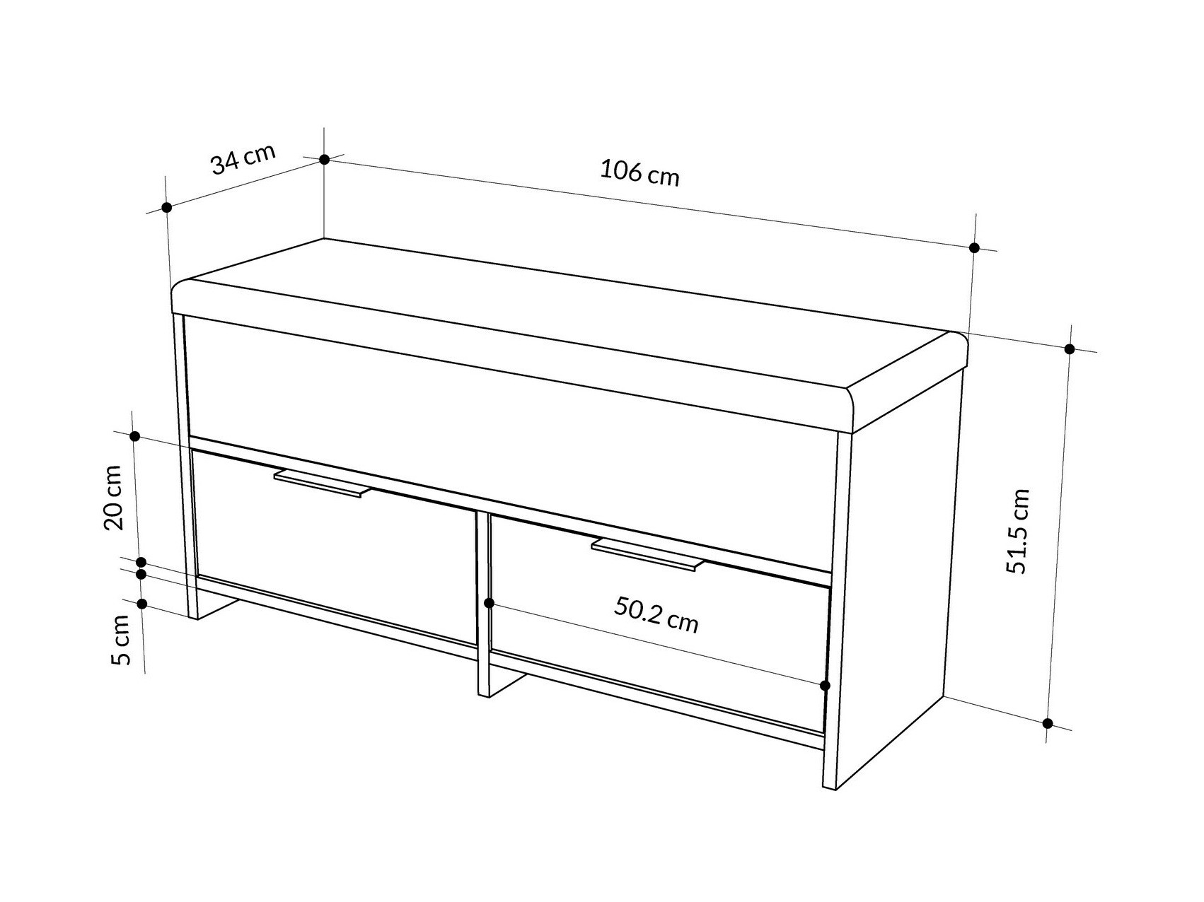 Ormarić za cipele Kailua 2149 (Tamno drvo)