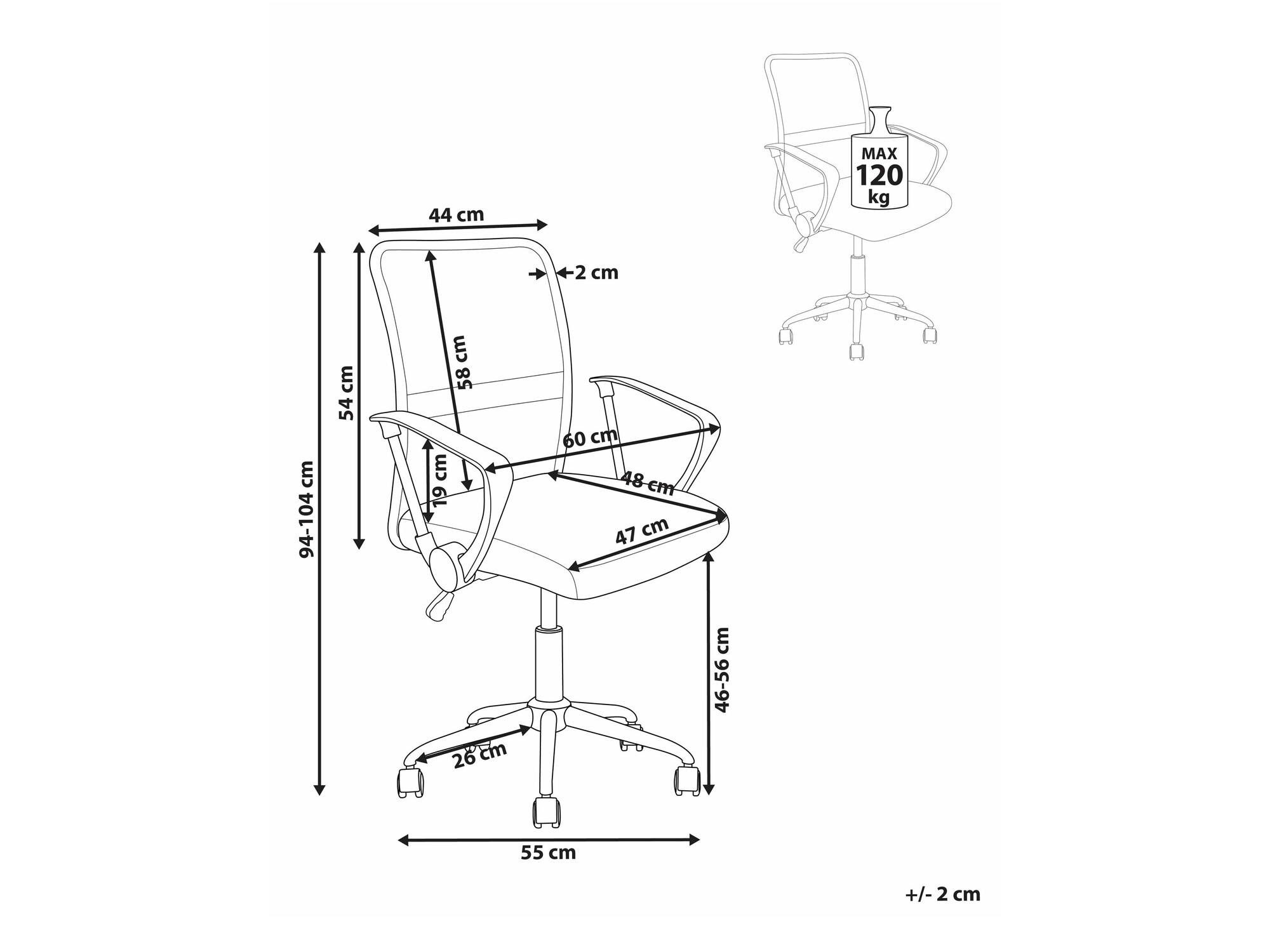 Uredska stolica Berwyn 2063 (Crna)