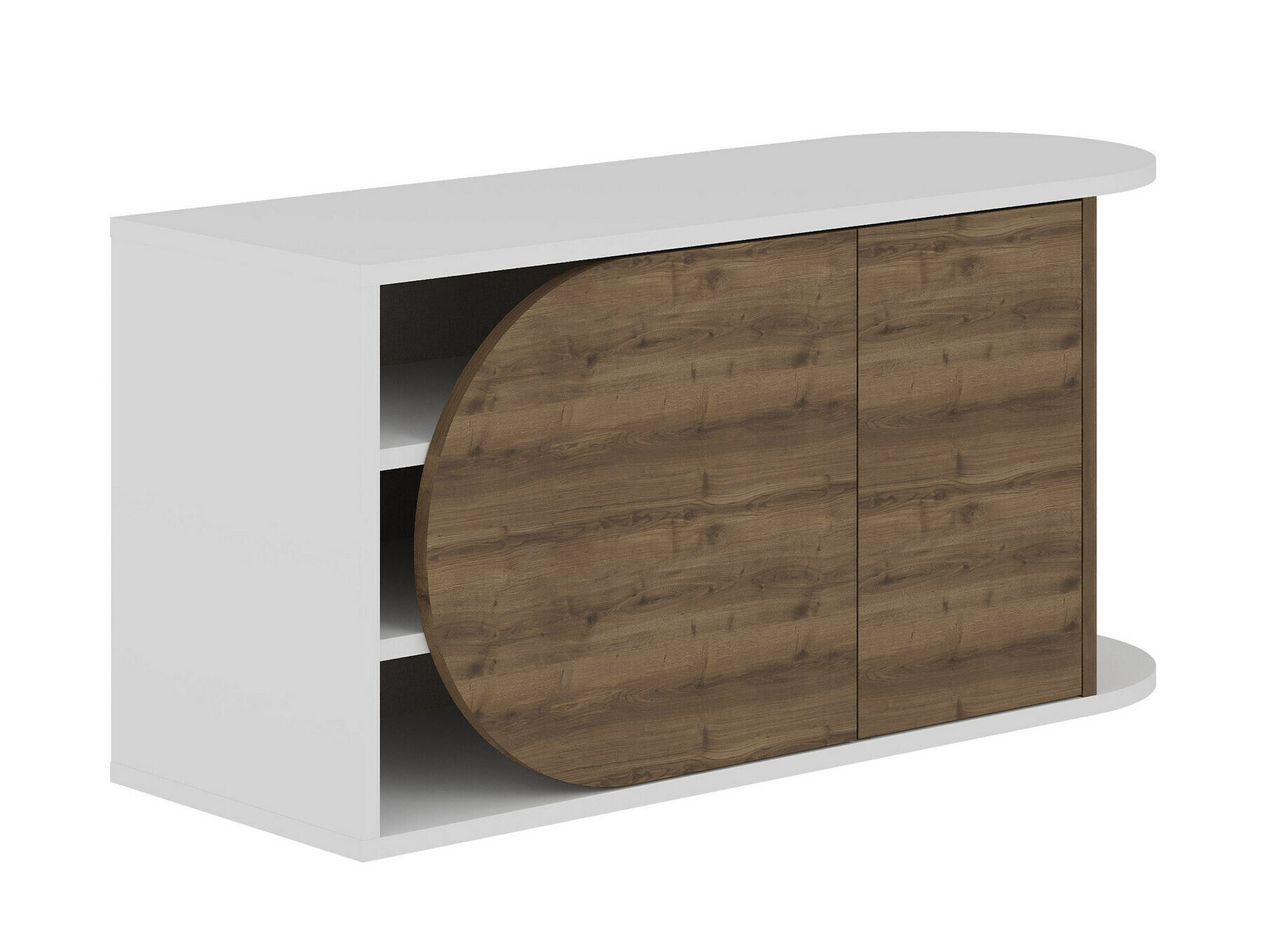 Ormarić za cipele Kailua 2151 (Bijela + Tamno drvo)