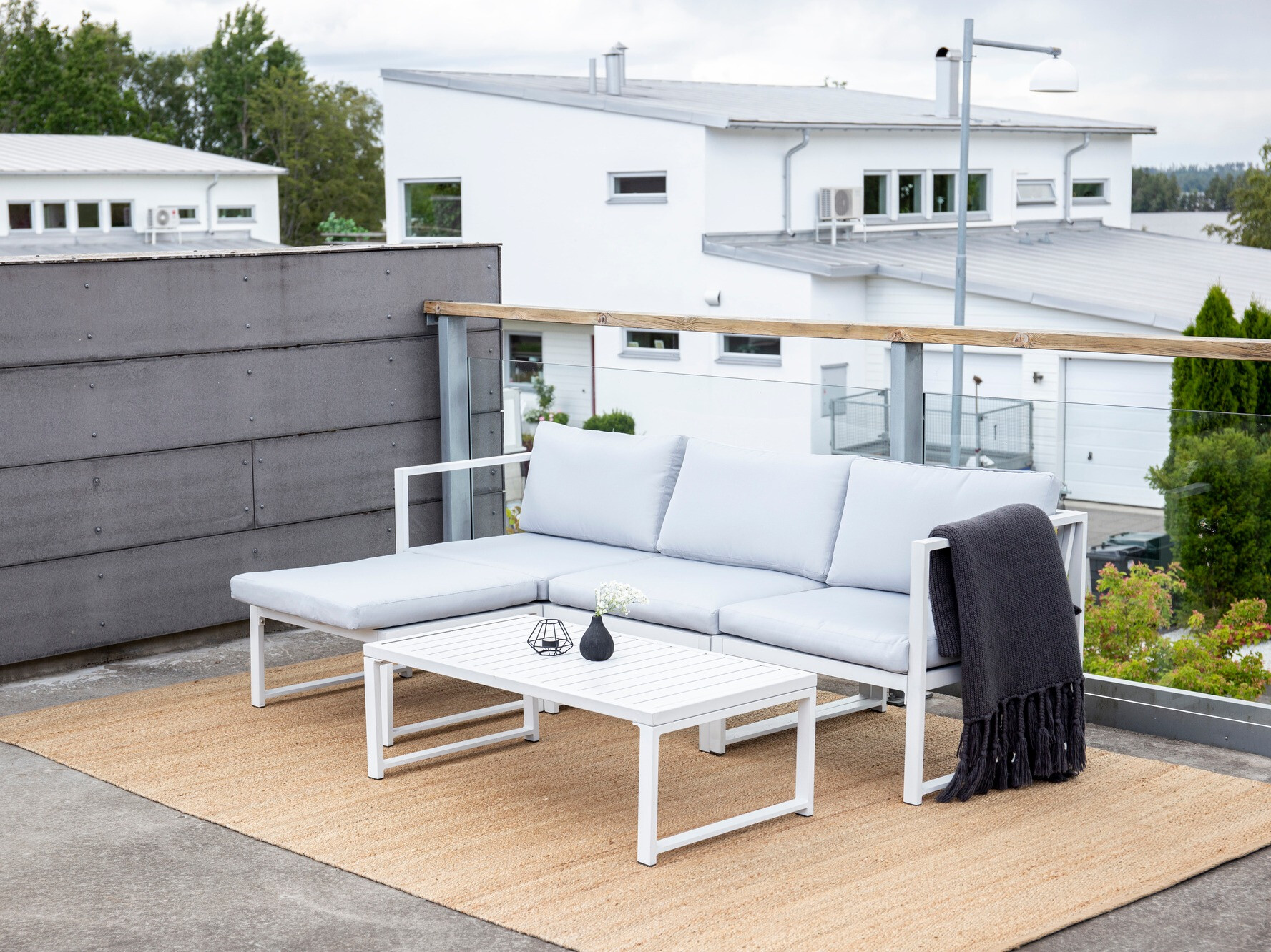 Set vrtnog namještaja Dallas 2180 (Bijela + Siva)