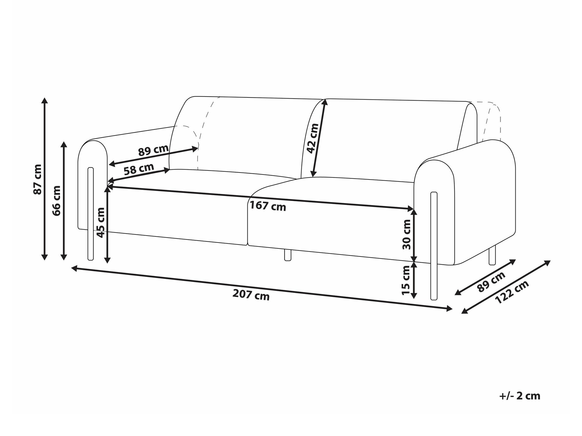 Kauč Berwyn 2069 (Krem)