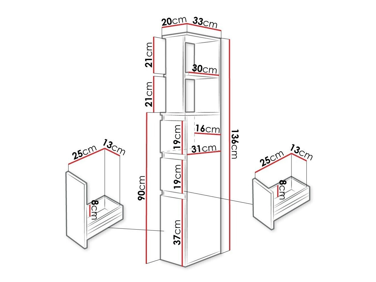 Samostojeći kupaonski ormarić Comfivo Ova