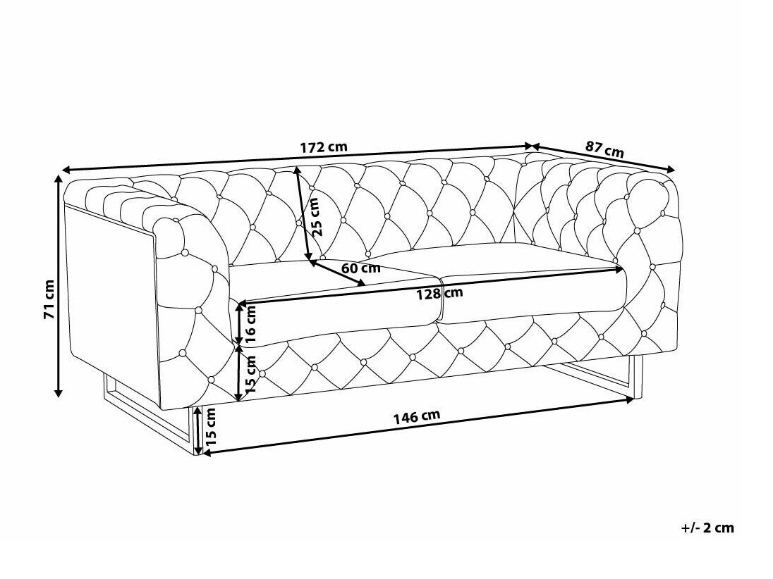 Chesterfield kauč Berwyn 2090 (Bež)