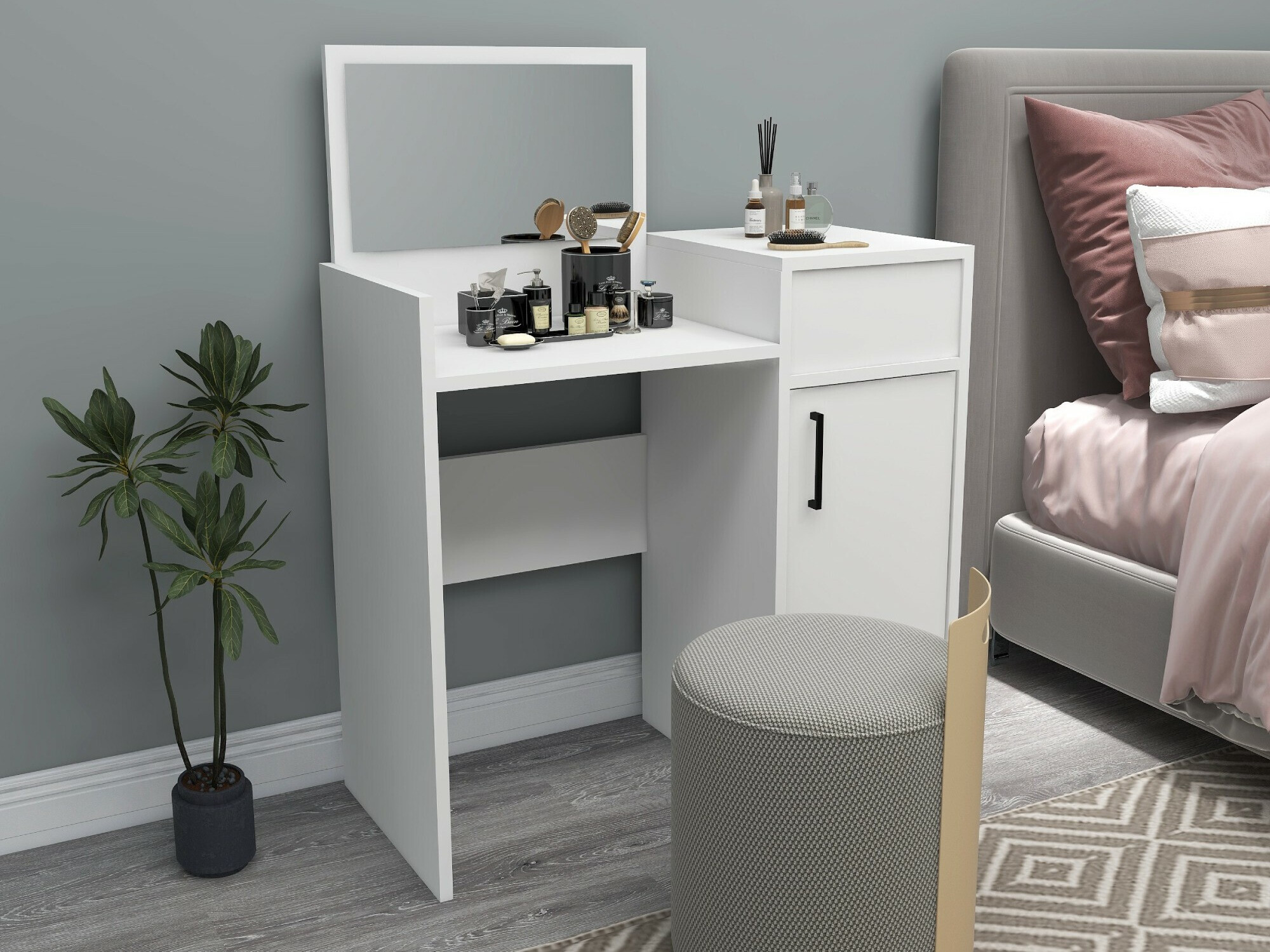 Toaletni stolić Kailua 2161 (Bijela)