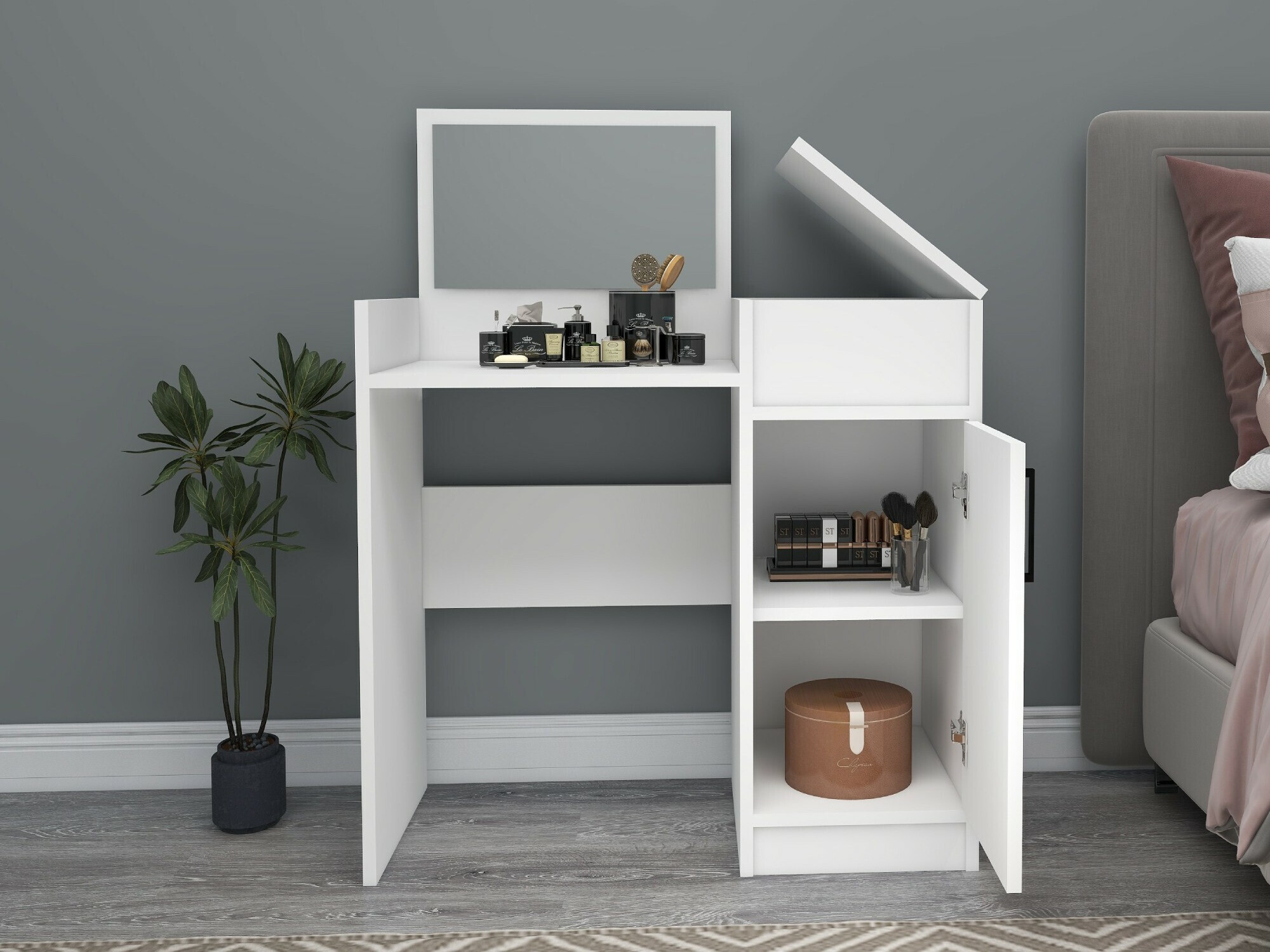 Toaletni stolić Kailua 2161 (Bijela)