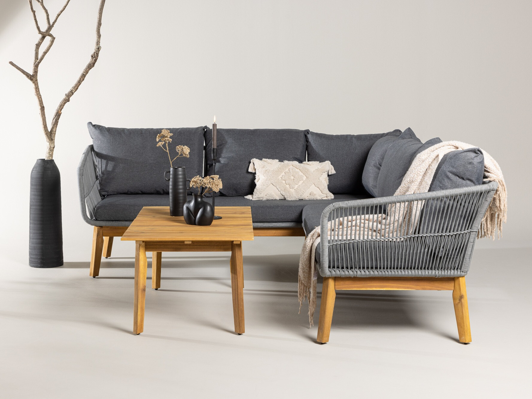 Set vrtnog namještaja Dallas 1085 (Bagrem + Siva)